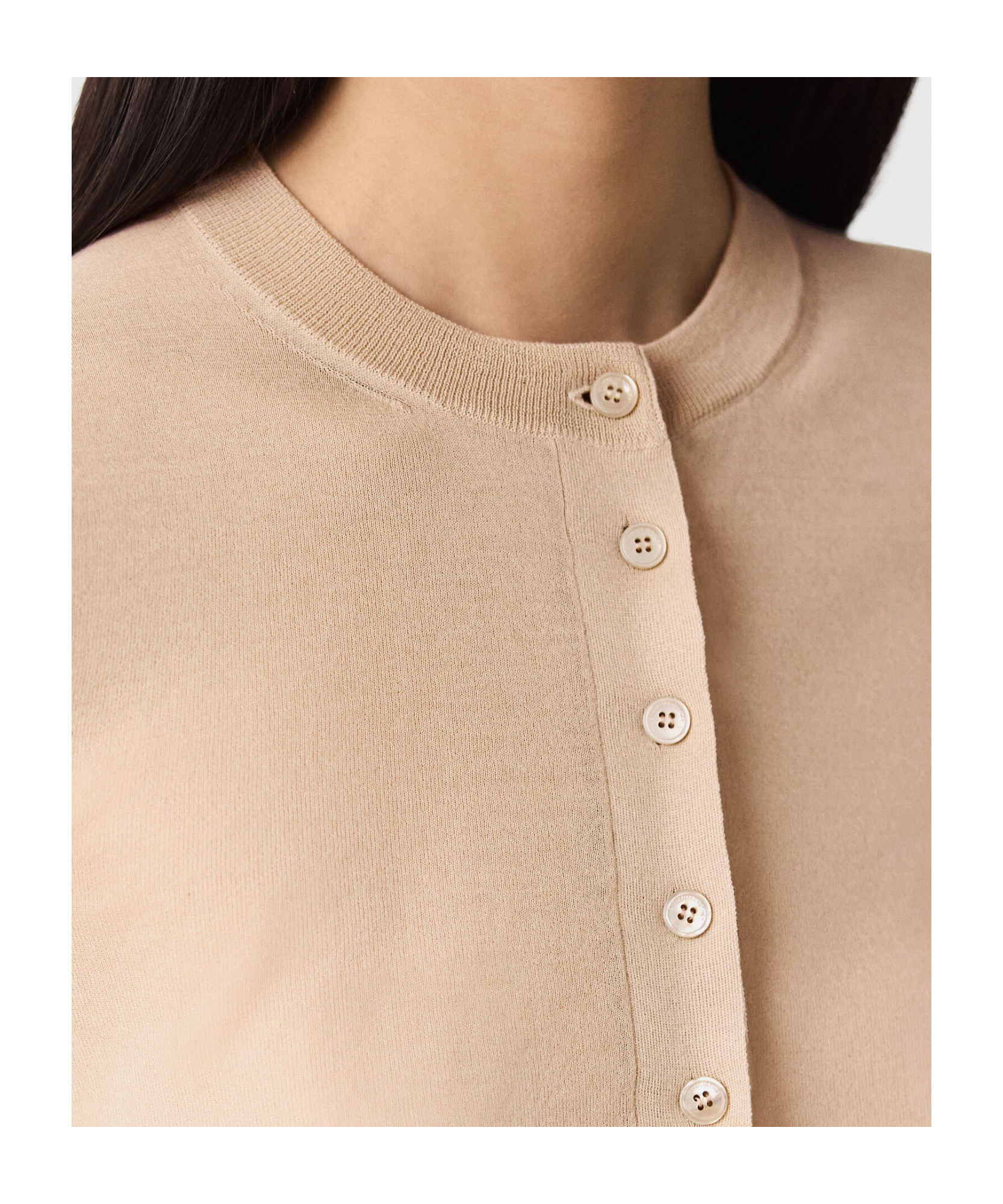 Stella Mccartney Sheer Long-sleeve Crewneck Top In Brown