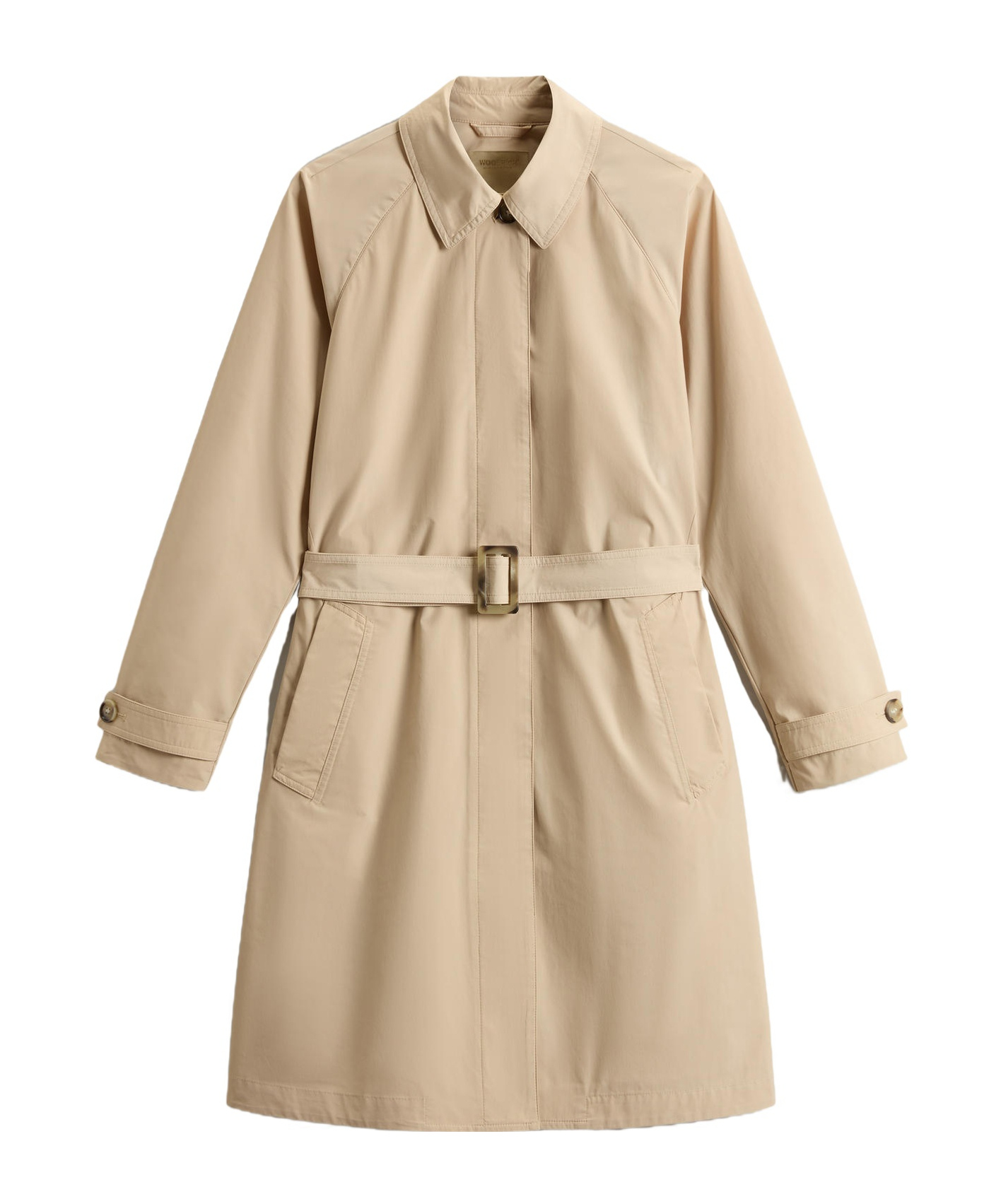 Woolrich Summer Trench Coat In White Pepper