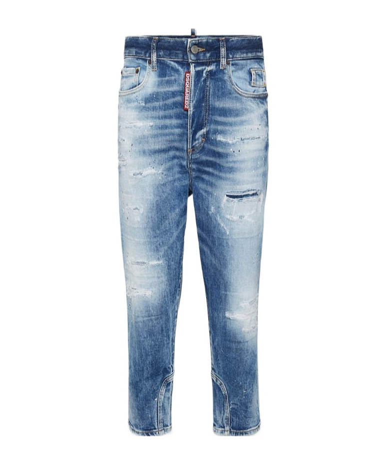 Dsquared2 Distressed-effect Tapered Jeans In Blue