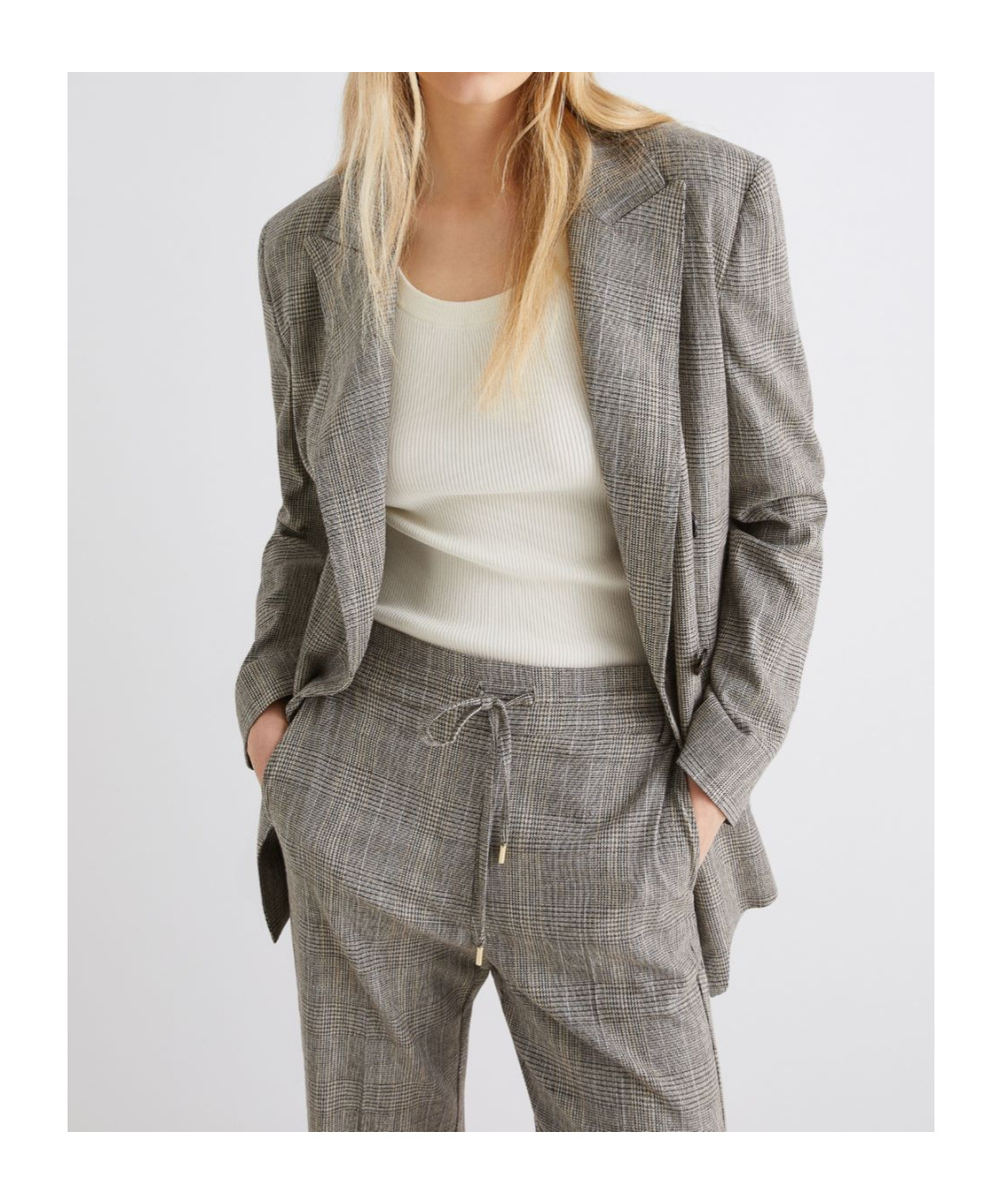 Marella Flowing Double-breasted Blazer In Gray