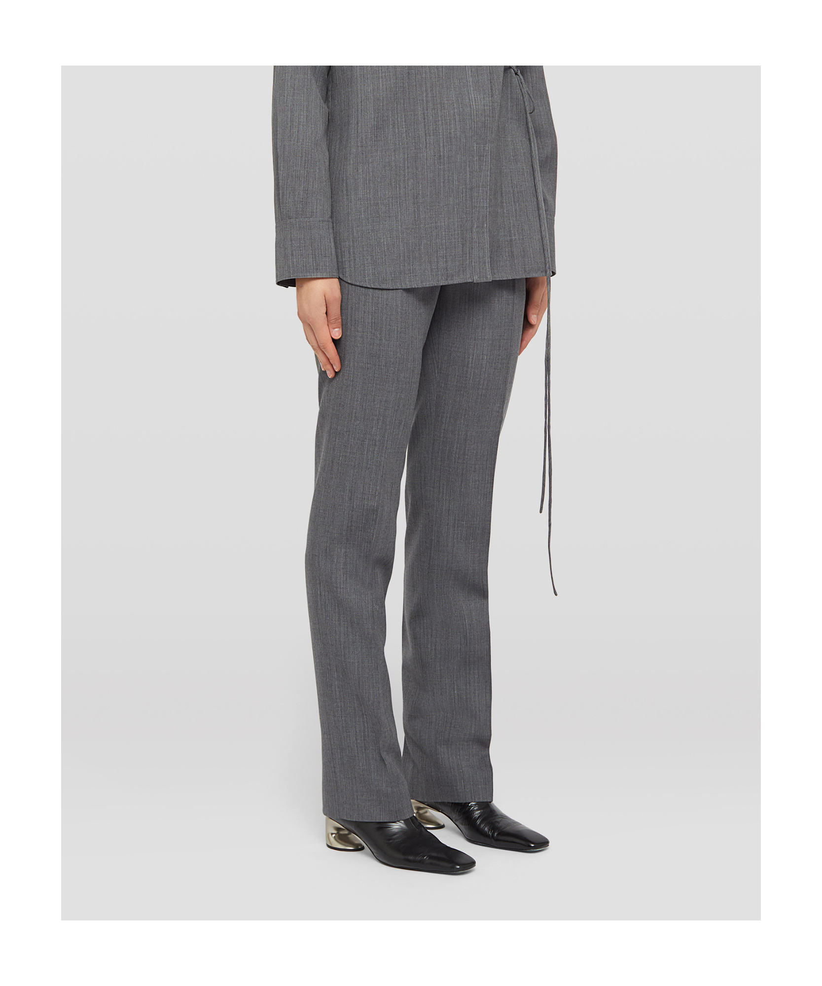 Jil Sander Gray Wool Trousers In Gray