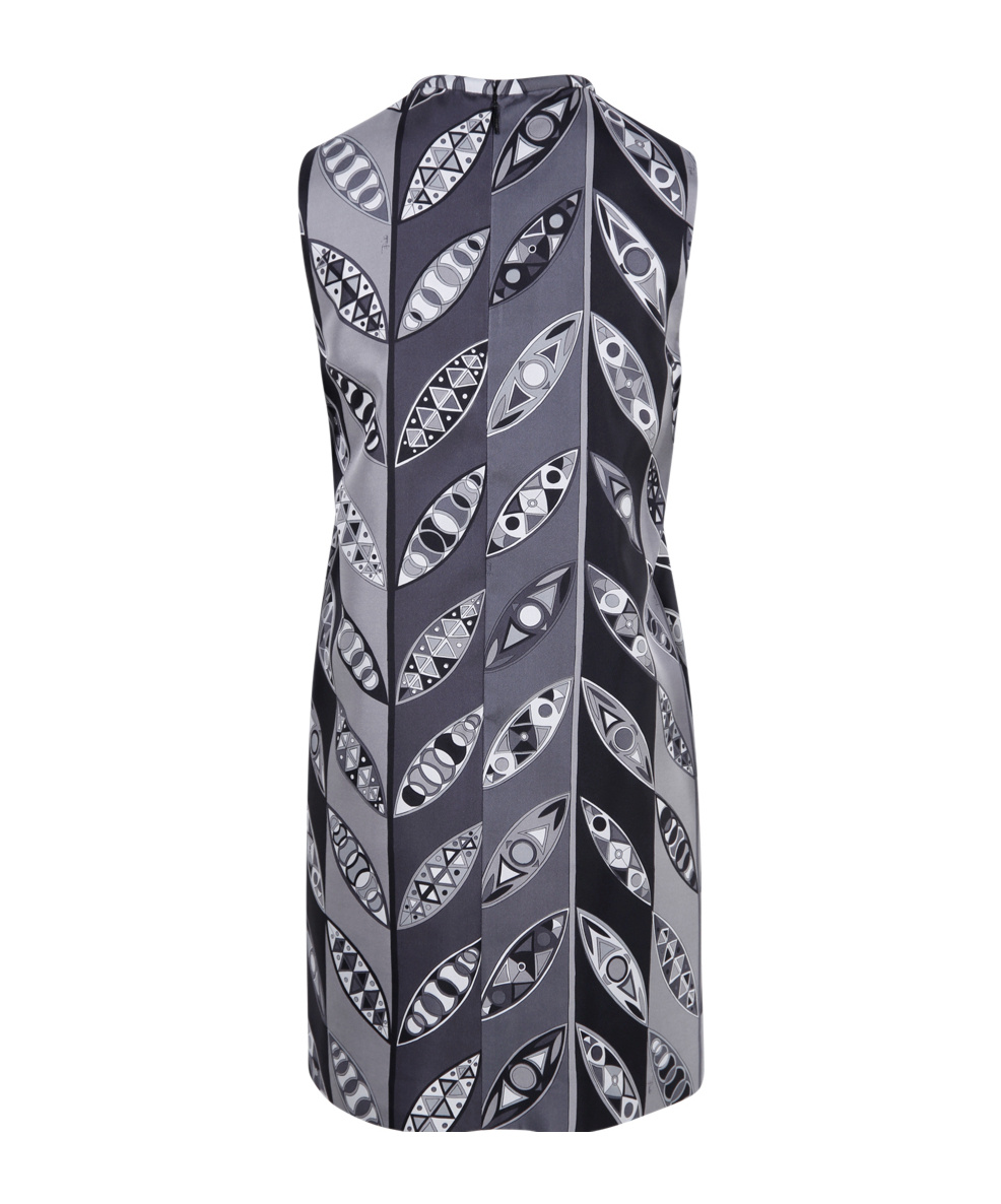 Emilio Pucci Abstract-print Silk Miniskirt In Gray