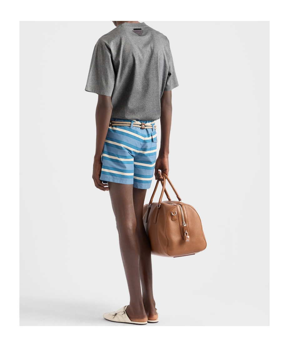 Prada Oversize Crew Neck T-shirt With Squared Silhouette In Gray