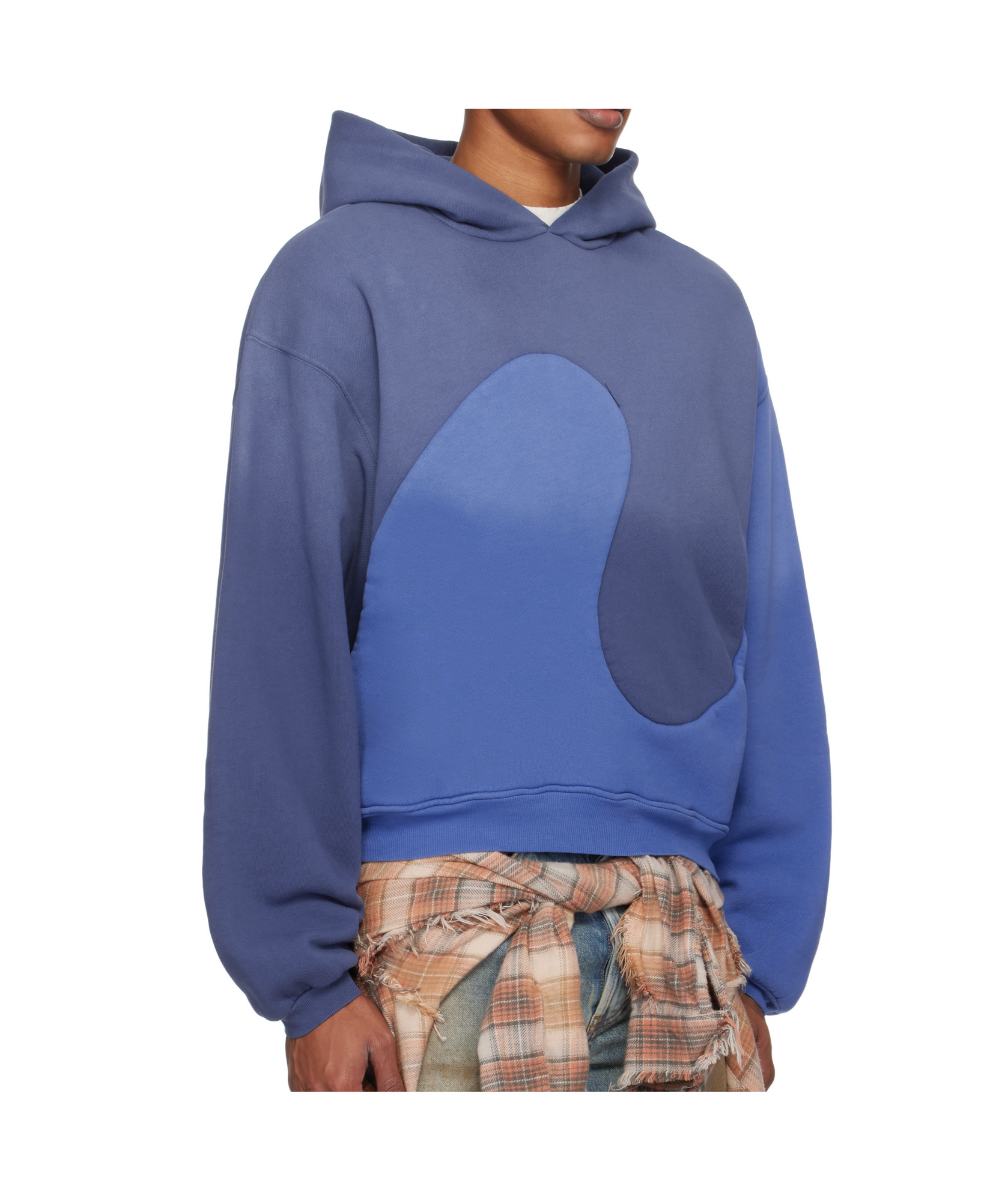 Erl Long-sleeved Hooded Sweatshirt In Blue