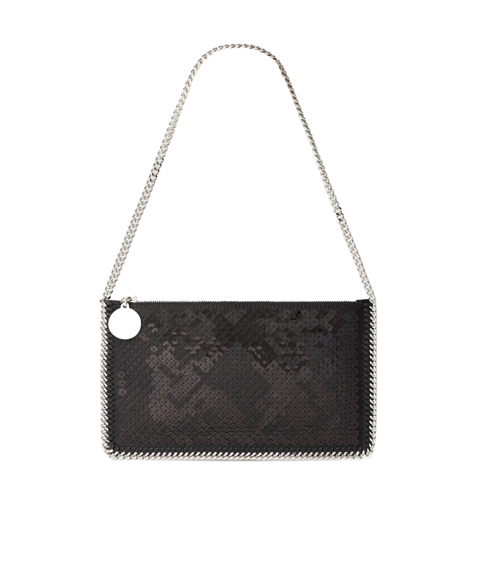 Stella Mccartney Falabella Sequin Pochette Shoulder Bag In Black
