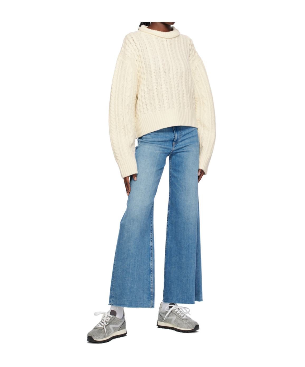 Re/done Cable-knit Wool Sweater In White