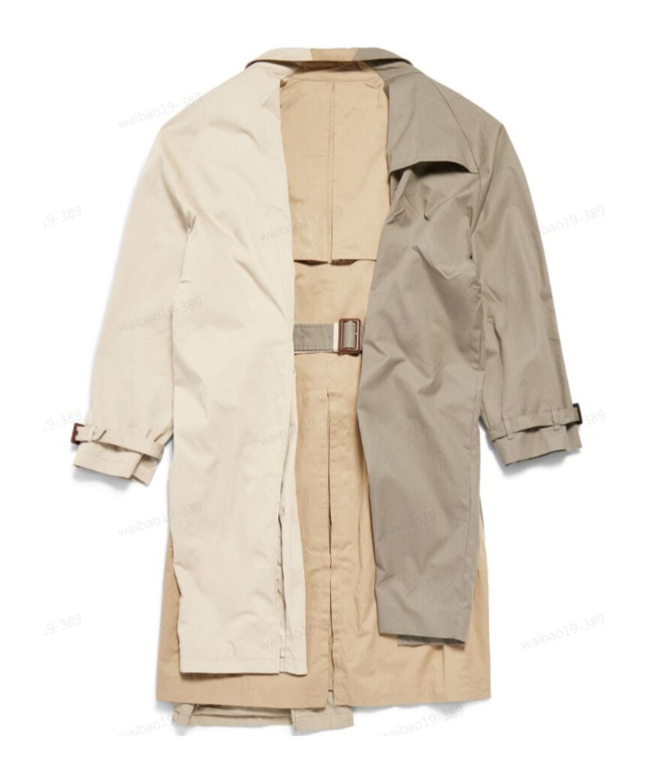 Shop Balenciaga Double Sleeve Hybrid Cotton Trench Coat In Nude