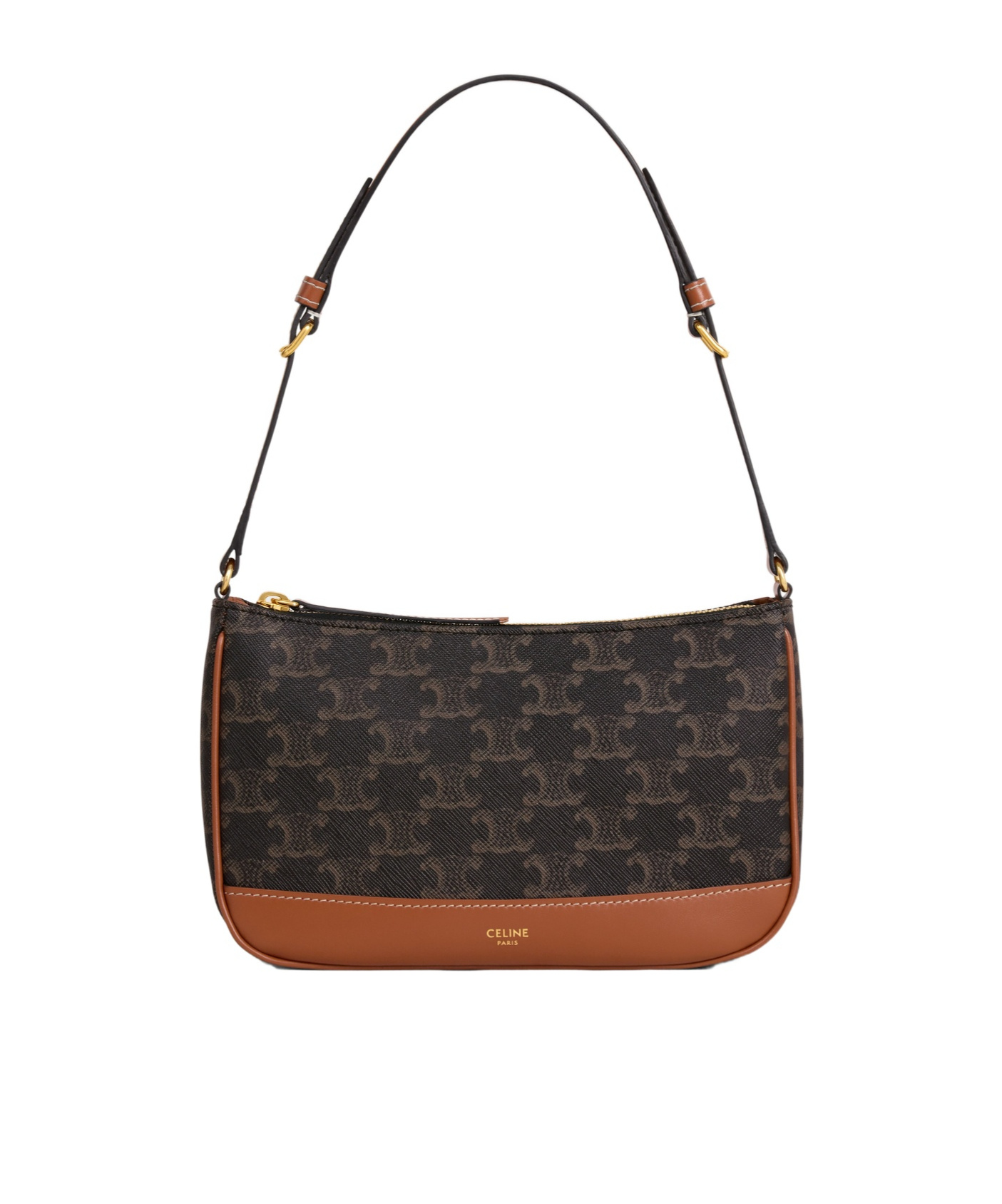 Celine Triomphe Shoulder Bag In Brown