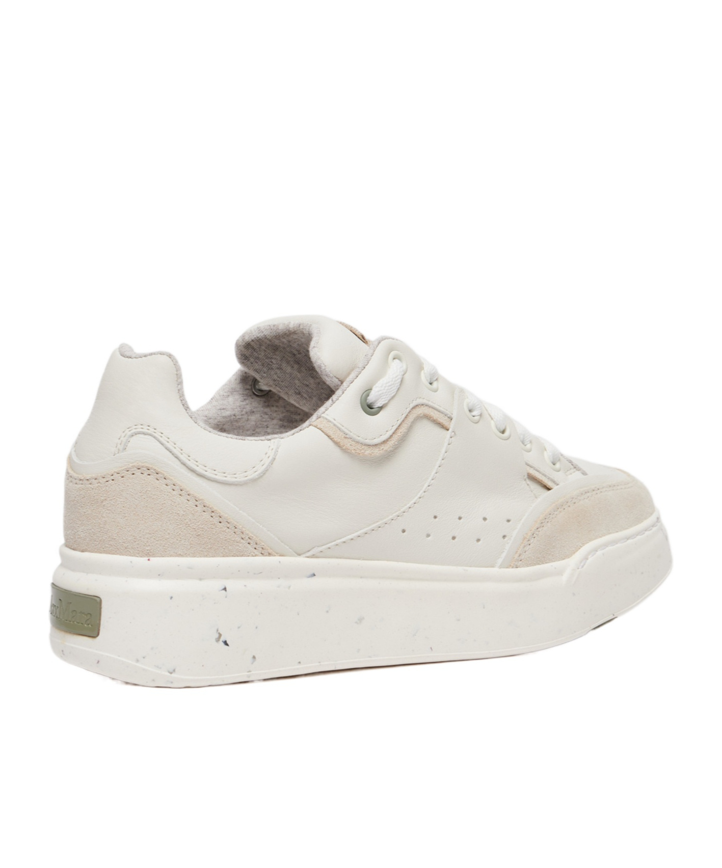 Max Mara Activegreen Trainers In Chrome-free Leather In White