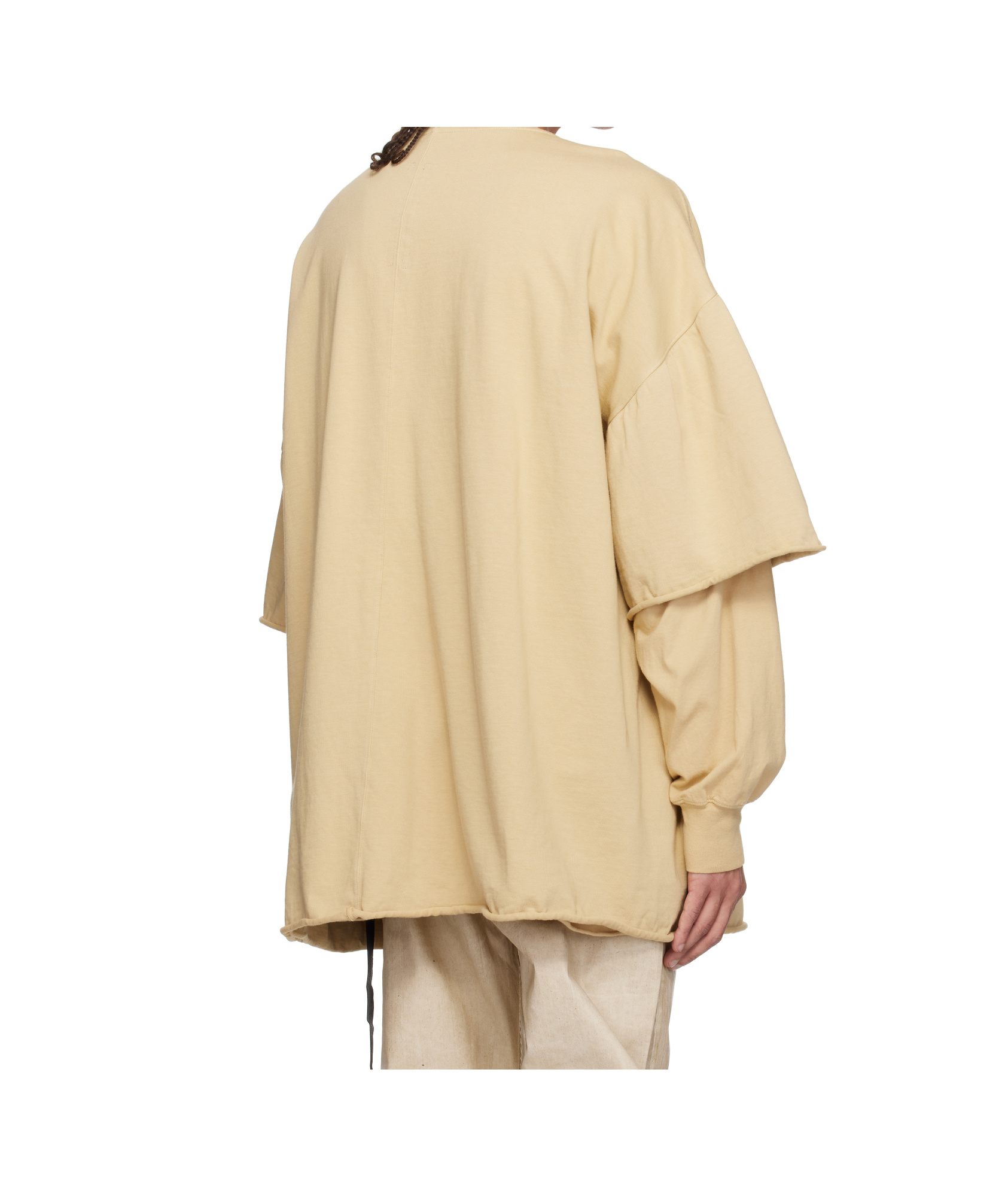 Rick Owens Drkshdw Beige Hollywood Tommy Hustler Sweat T-shirt In Parchment