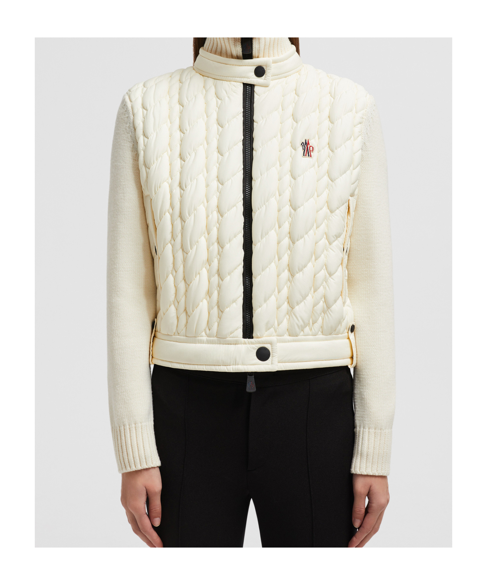 Moncler Long-sleeved Wool Sweater In White