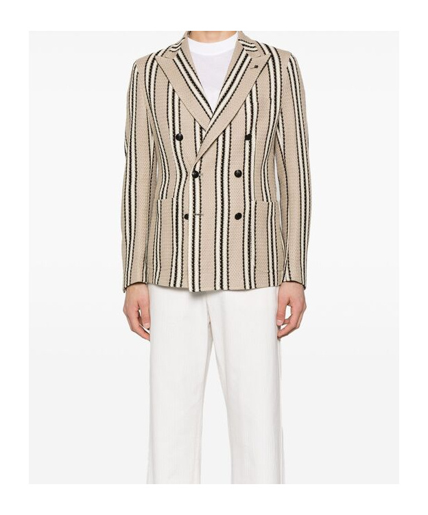 Tagliatore Double-breasted Blazer In Nude