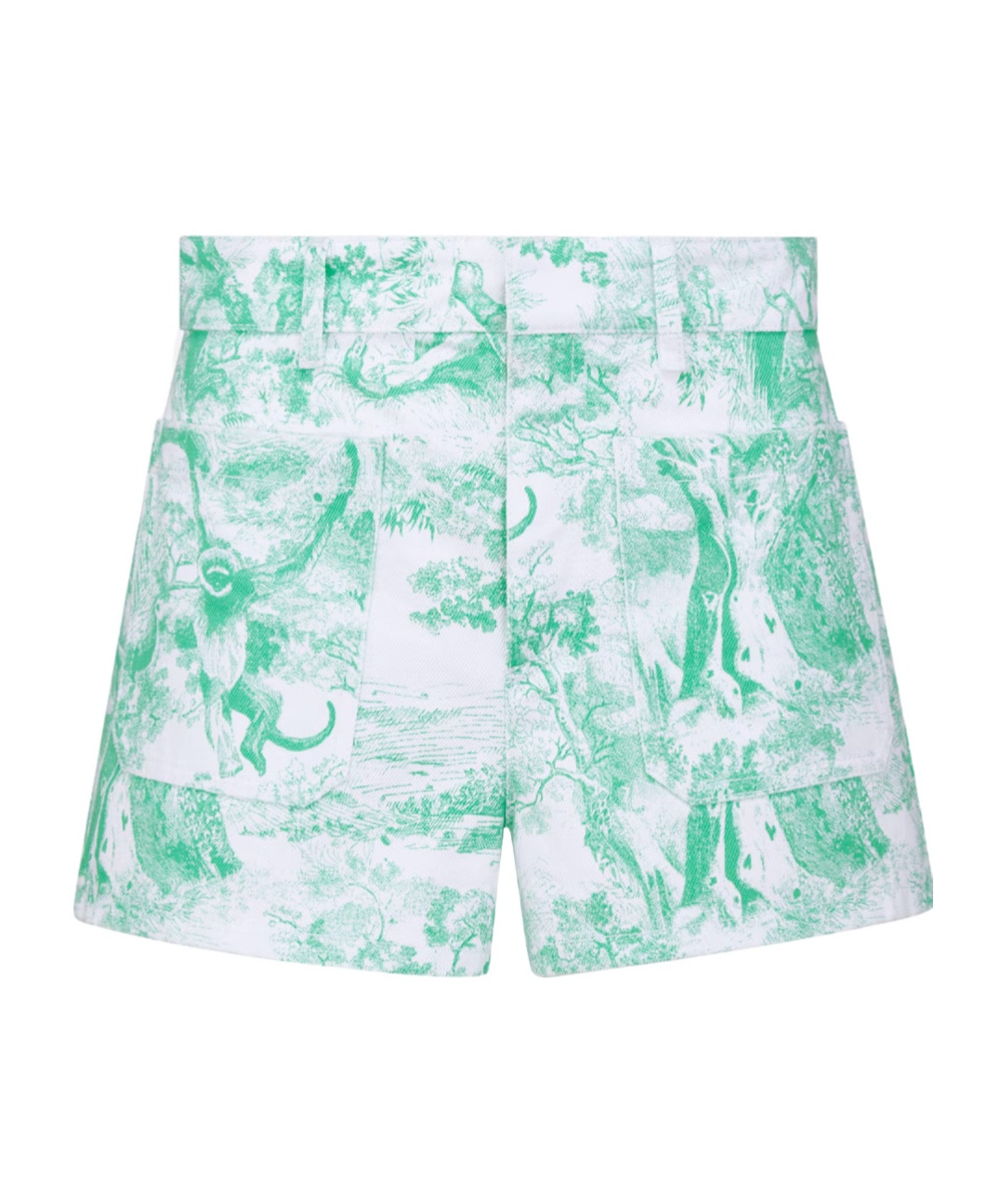 Dior Christian Allover Printed Denim Shorts In Blue