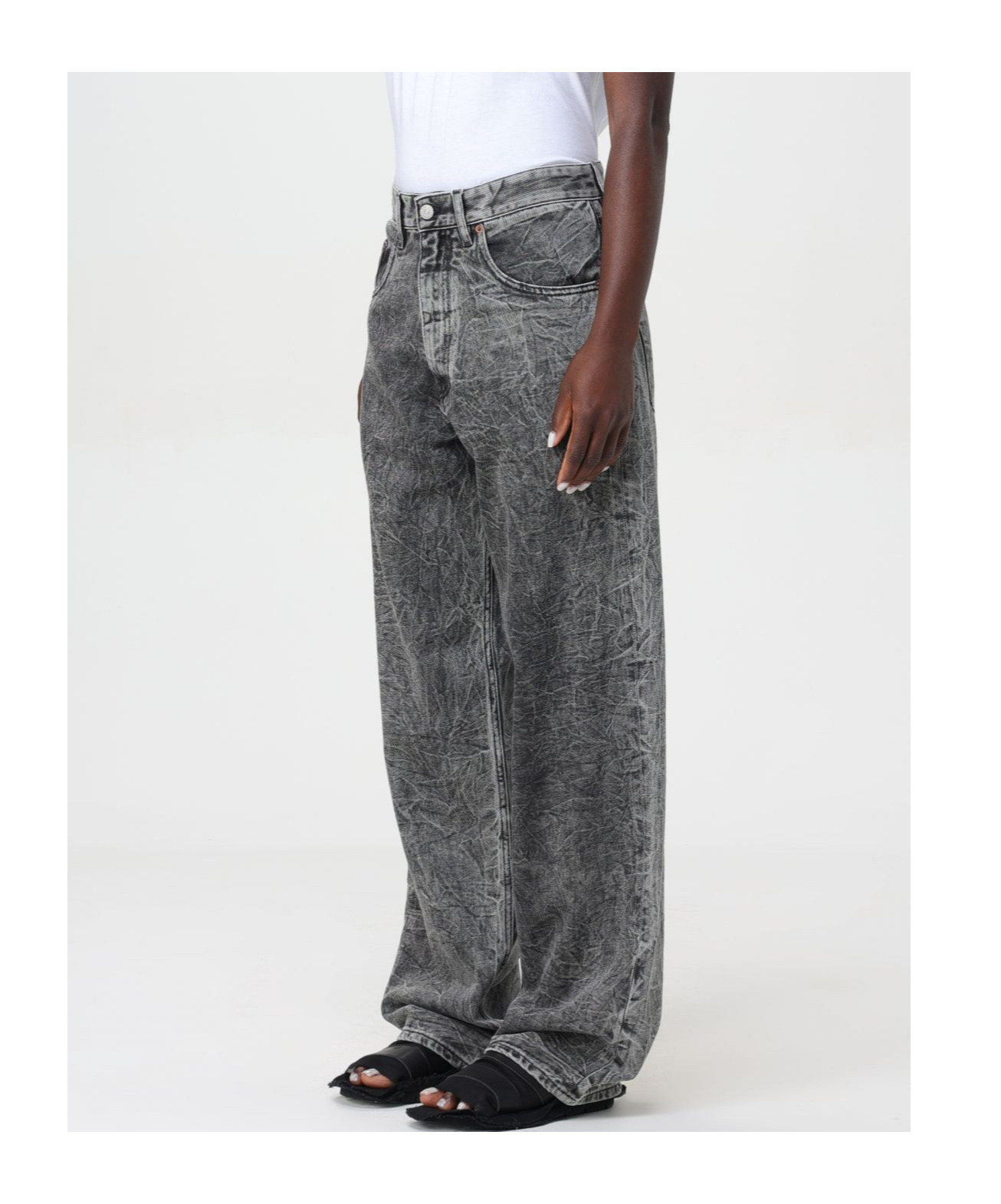 Mm6 Maison Margiela Jeans  Woman Color Grey In Black