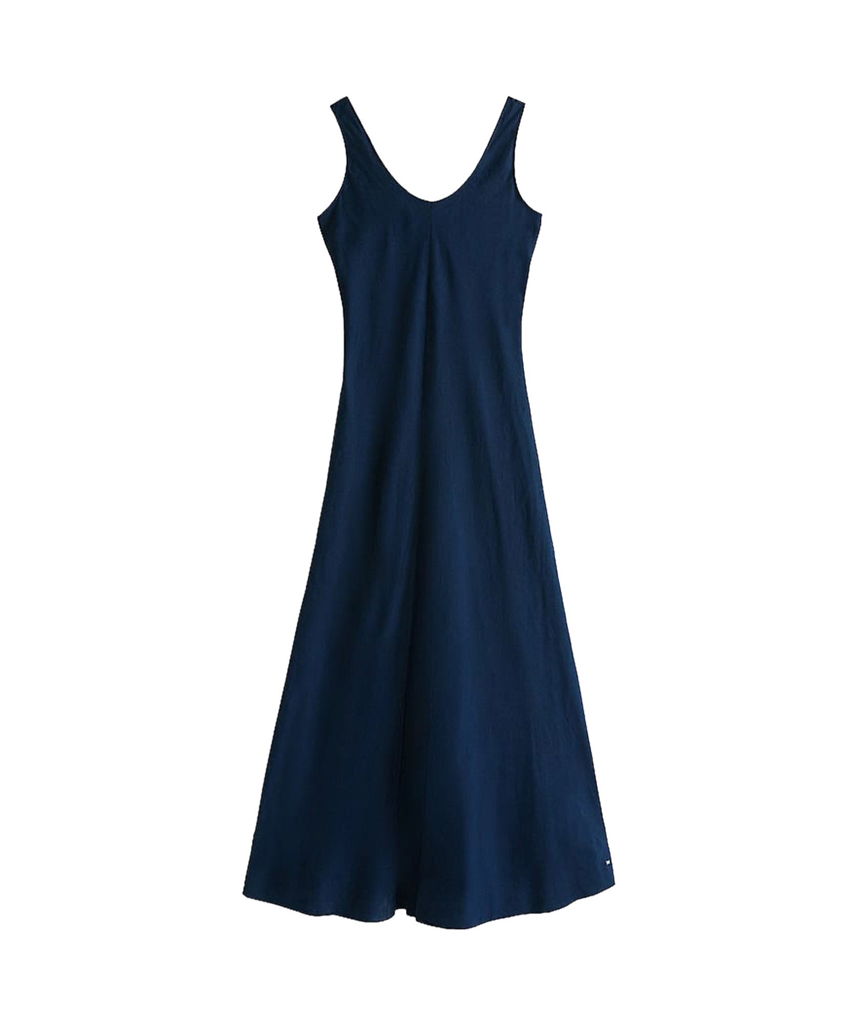 Tommy Hilfiger Linen Blend Maxi Dress In Dark Navy