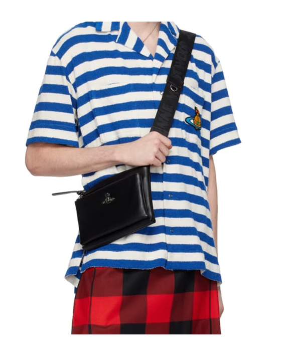 Vivienne Westwood Penny Db Logo Crossbody Bag In Black