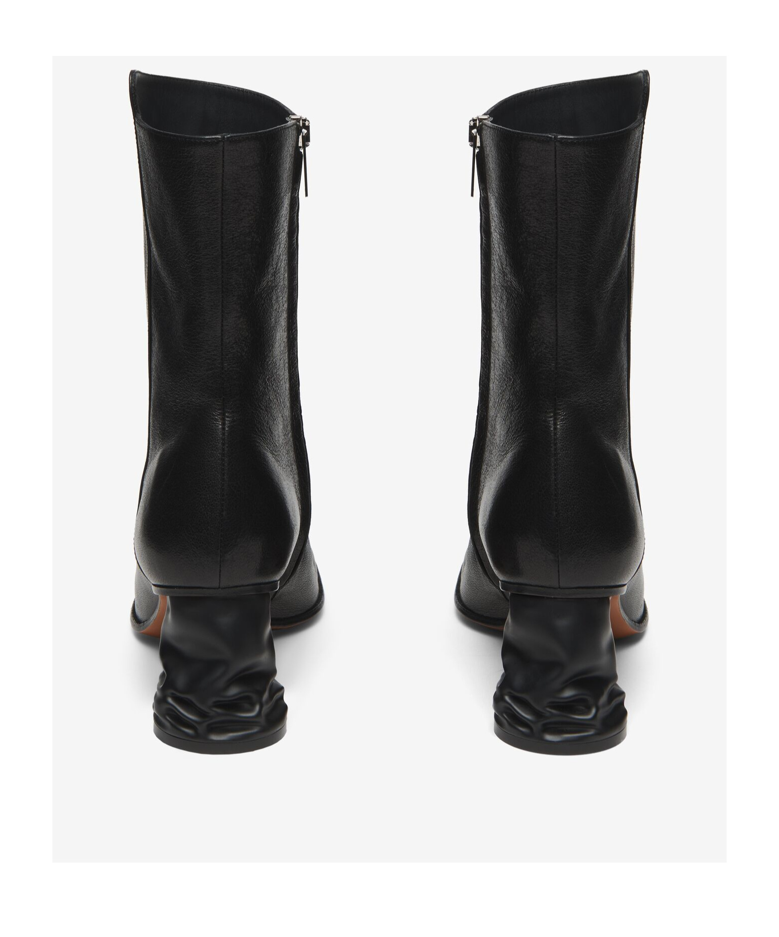 Alexander Mcqueen Leather Boots Crush In Black