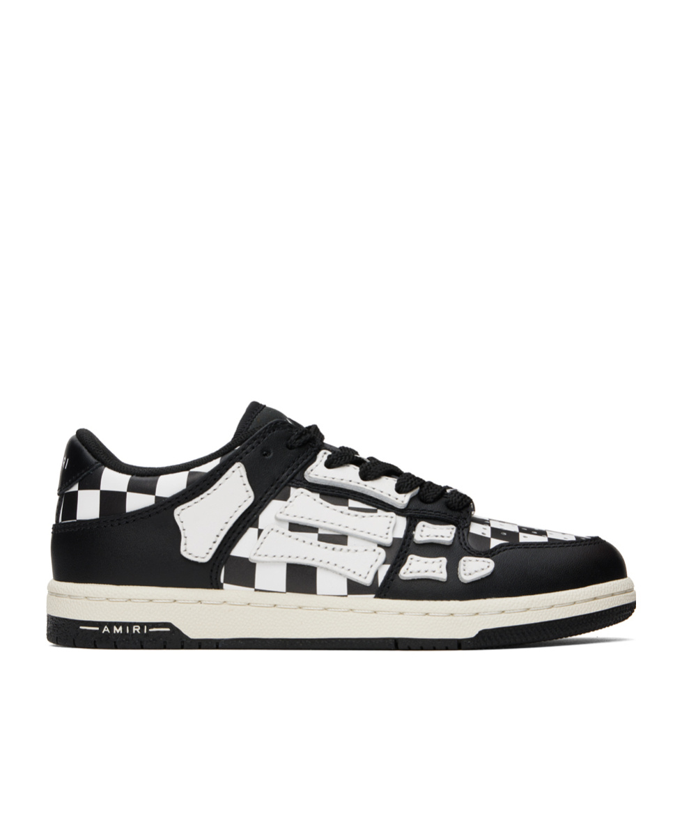 Amiri Check Pattern Casual Sneakers In Black
