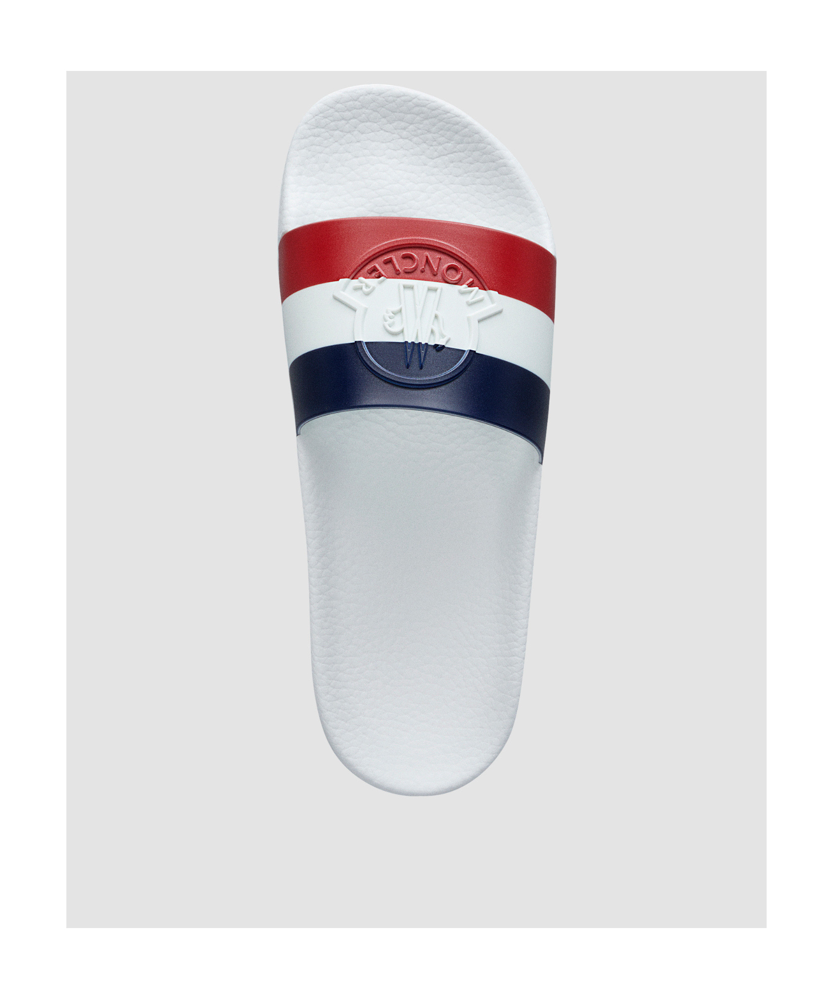 Shop Moncler Basile Rubber Slides In Gray