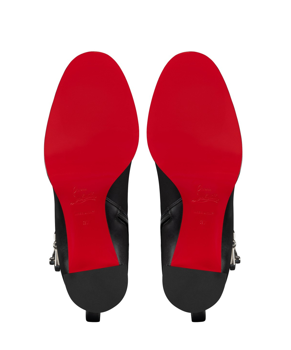 Christian Louboutin Womens Booty Lock 70 Leather Heeled Courts Blac In Black