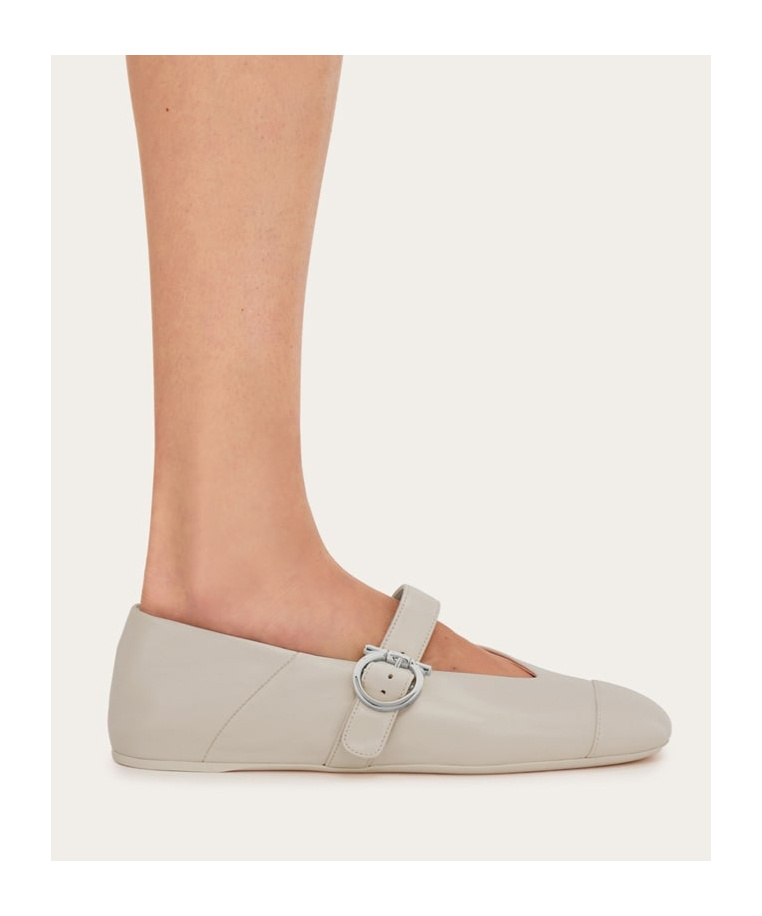 Ferragamo Gancini Ornament Dancers In Gray Pumice
