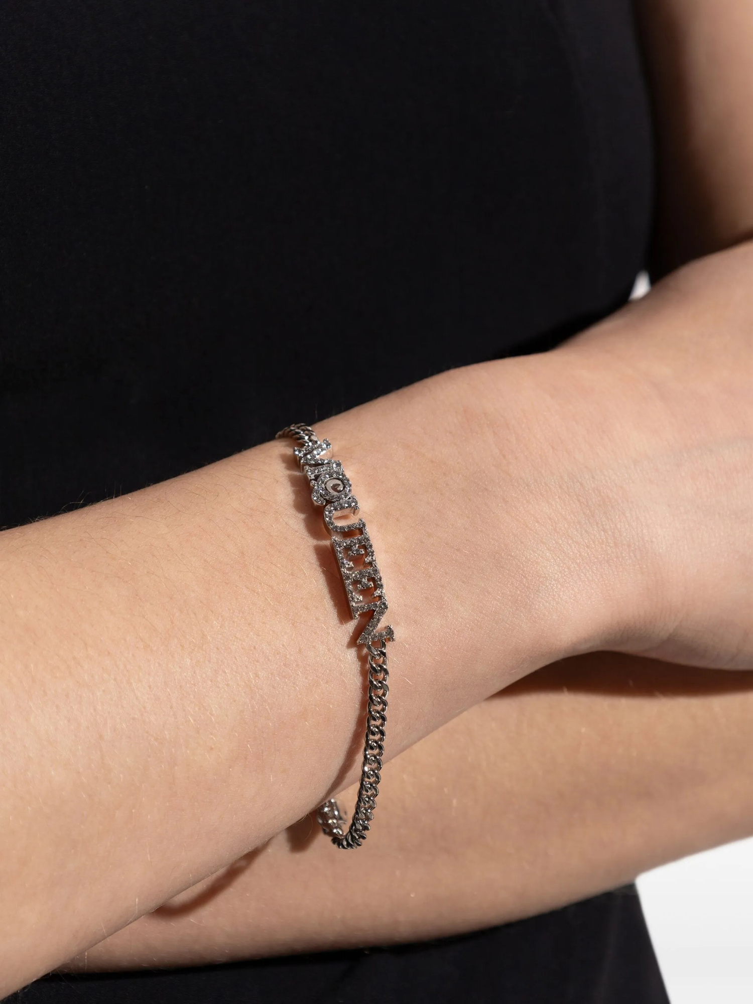 Alexander Mcqueen Logo Pendant Embellished Bracelet