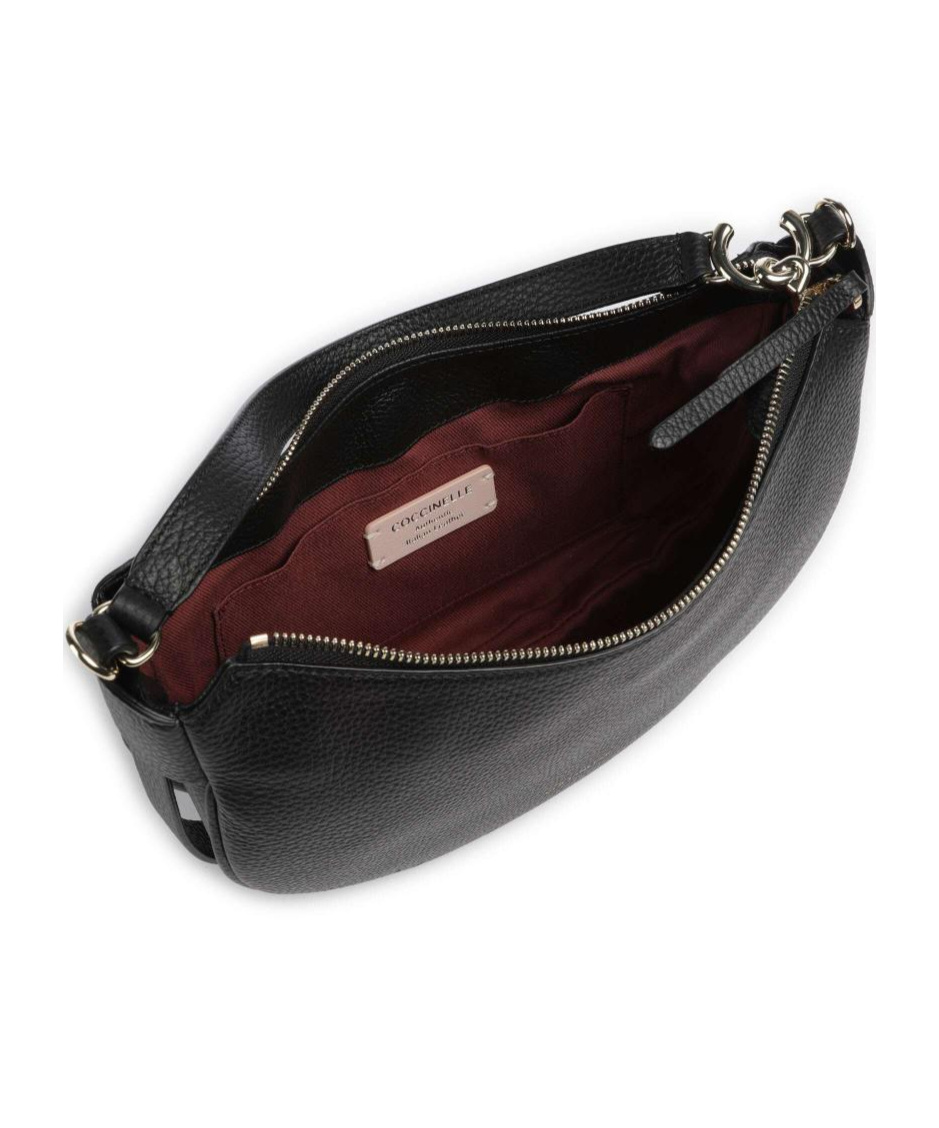 Coccinelle Zippered Shoulder Bag In Black