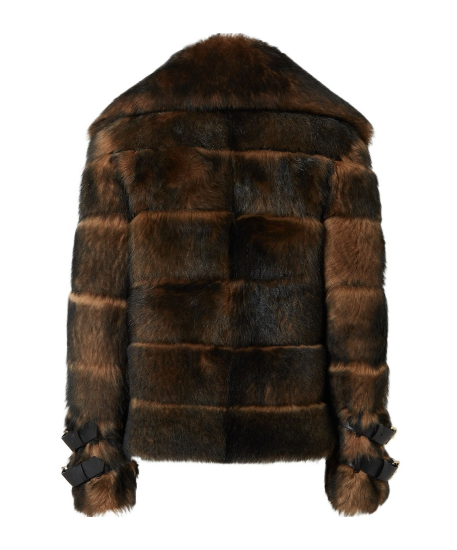Fendi Brown Dorsato Shearling And Nappa Leather Jacket In Brown