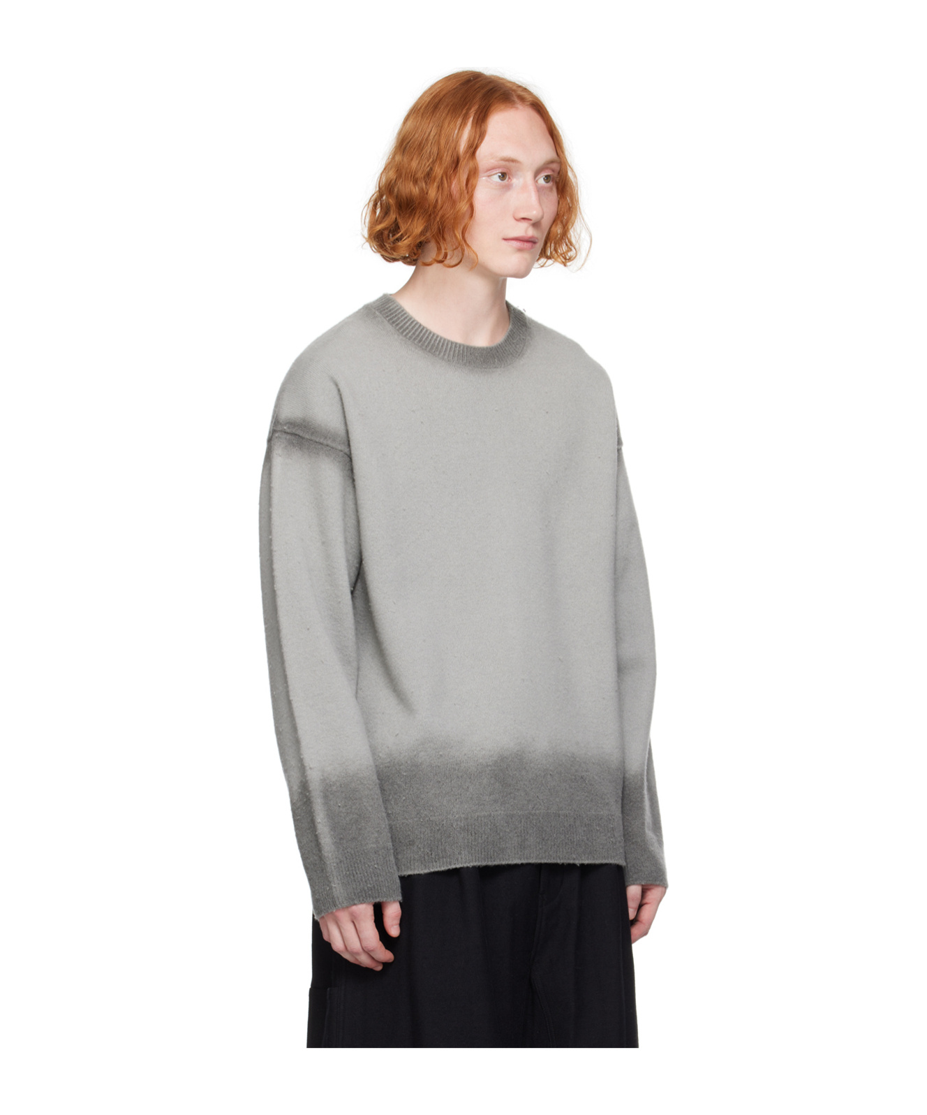 Juunj Gradient Round Neck Sweater In Gray