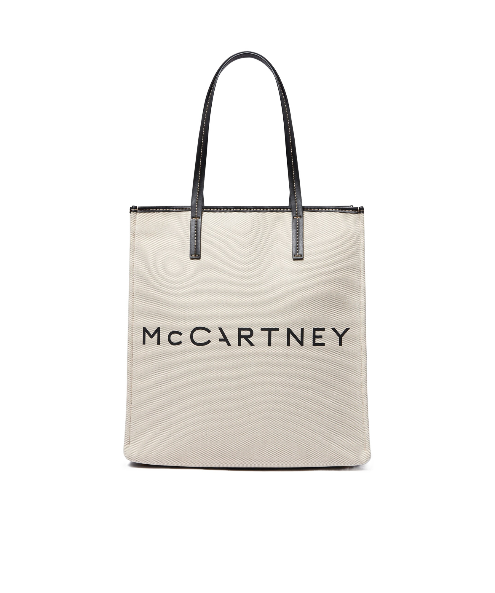 Stella Mccartney Smc Canvas Large Handbag In Nude