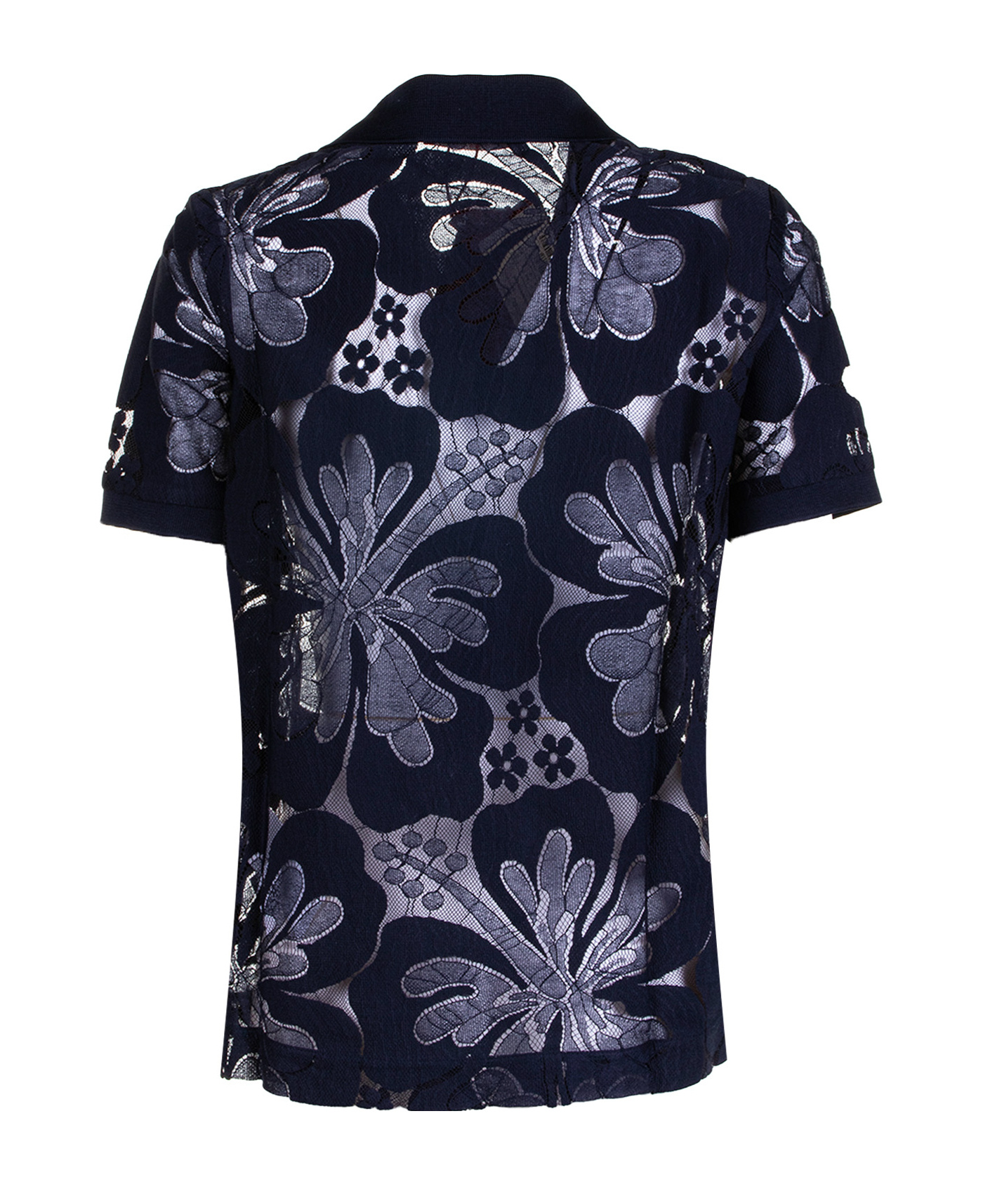 Max Mara Studio Lace T-shirt With Floral Design In Black