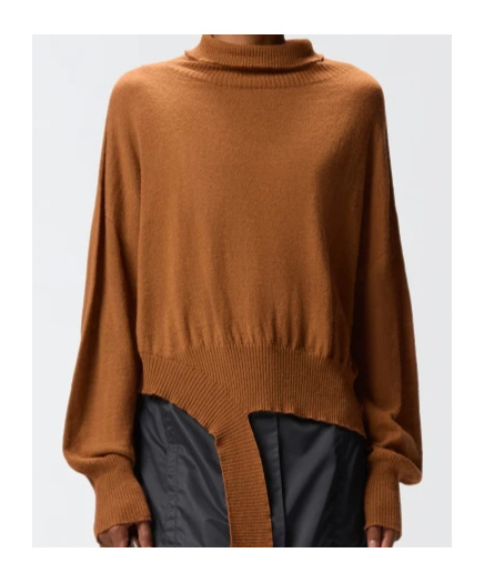 Pinko Knitted Turtleneck Sweater In Brown