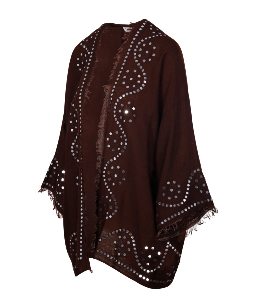 P.a.r.o.s.h Brown Cashmere Shrug In Black