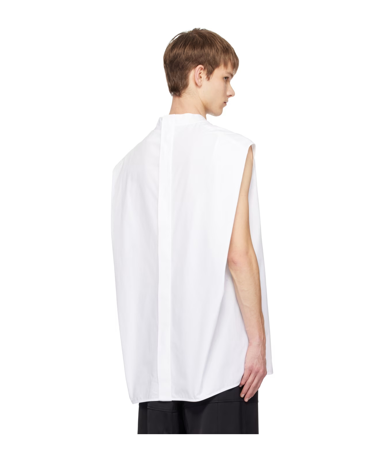 Jil Sander Button Sleeveless Vest In White