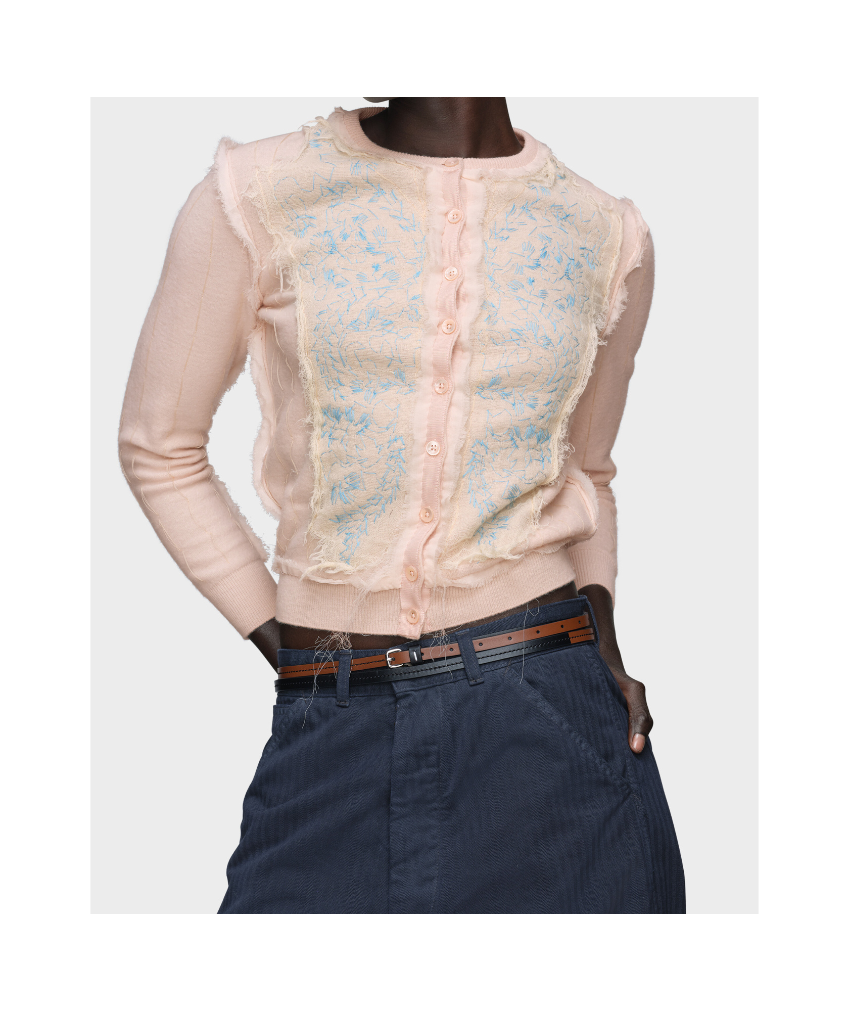 Maison Margiela Knit Cardigan In Pink