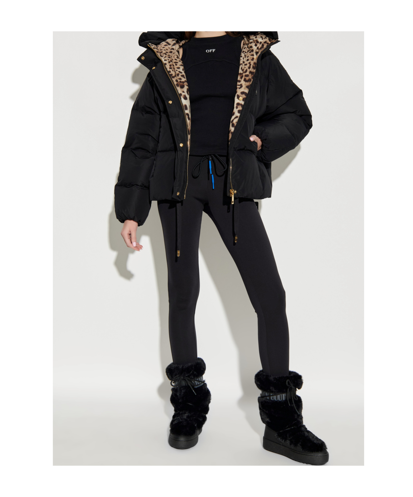 Dolce & Gabbana Hooded Logo-plaque Puffer Jacket In Black