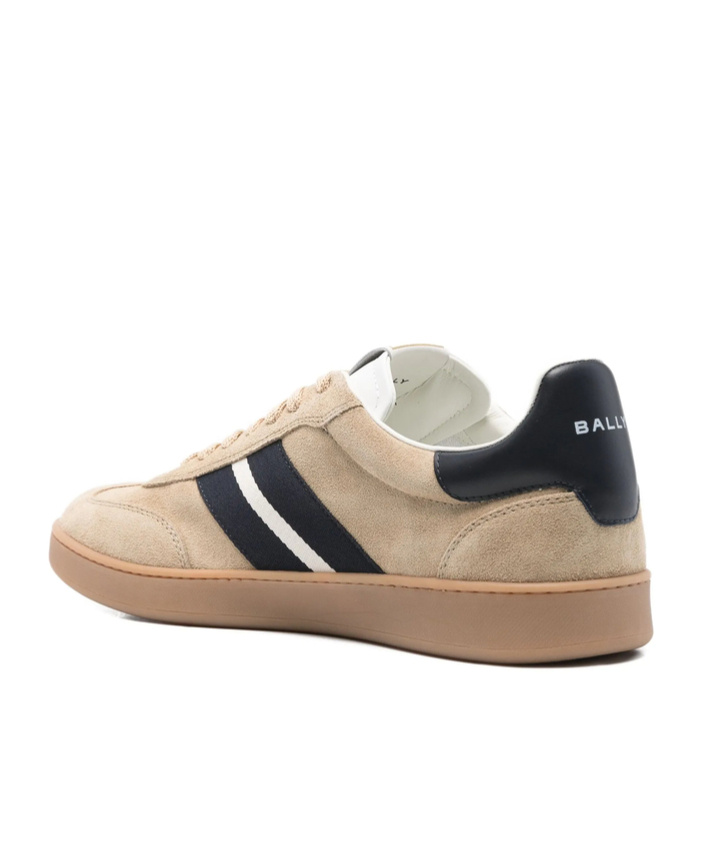 Bally Retro Stripe-detail Suede Sneakers In Neutral