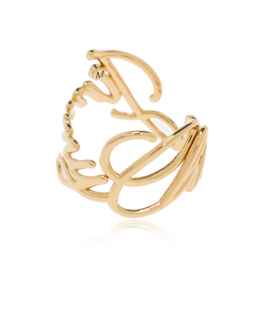 Jimmy Choo Logo Script Ring In Yellow