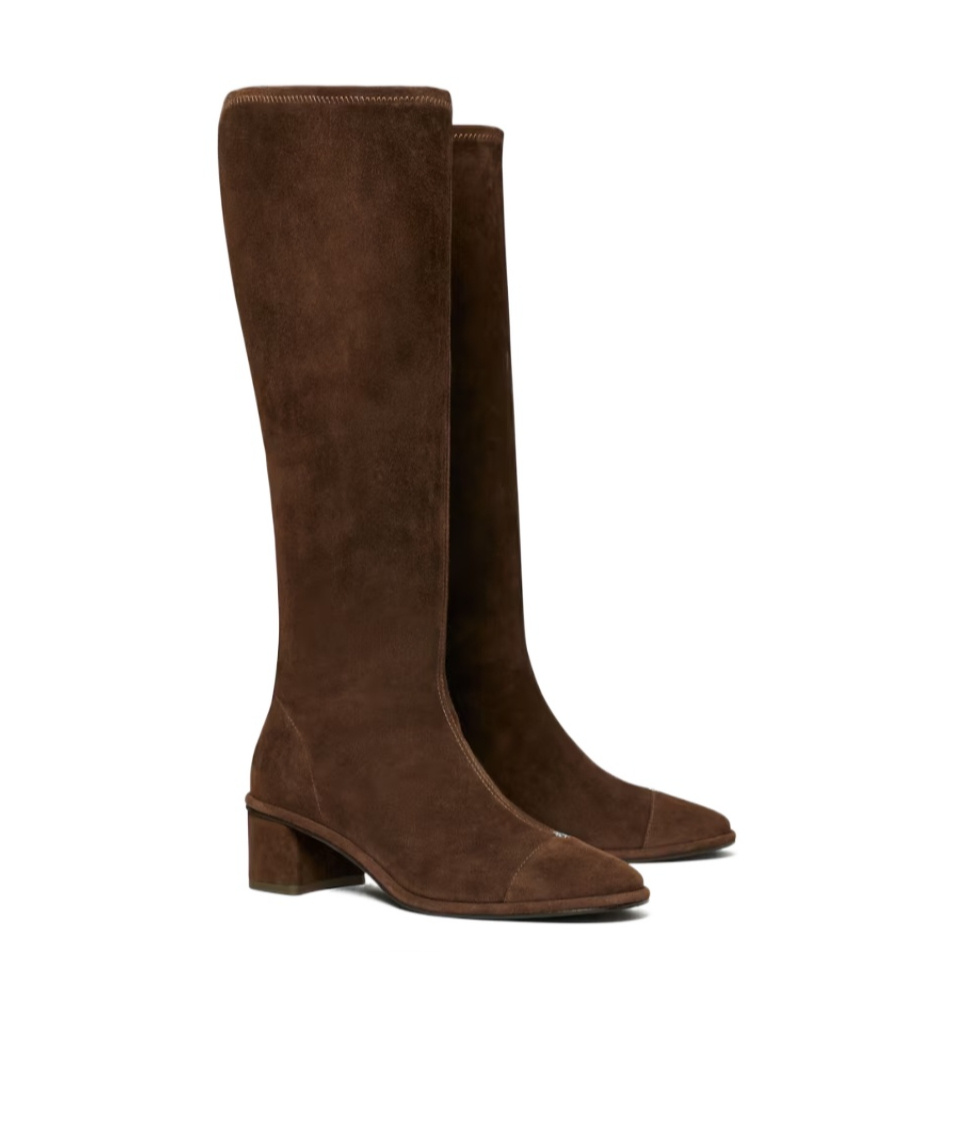 Tory Burch Cap-toe Knee-high Boots In Brown