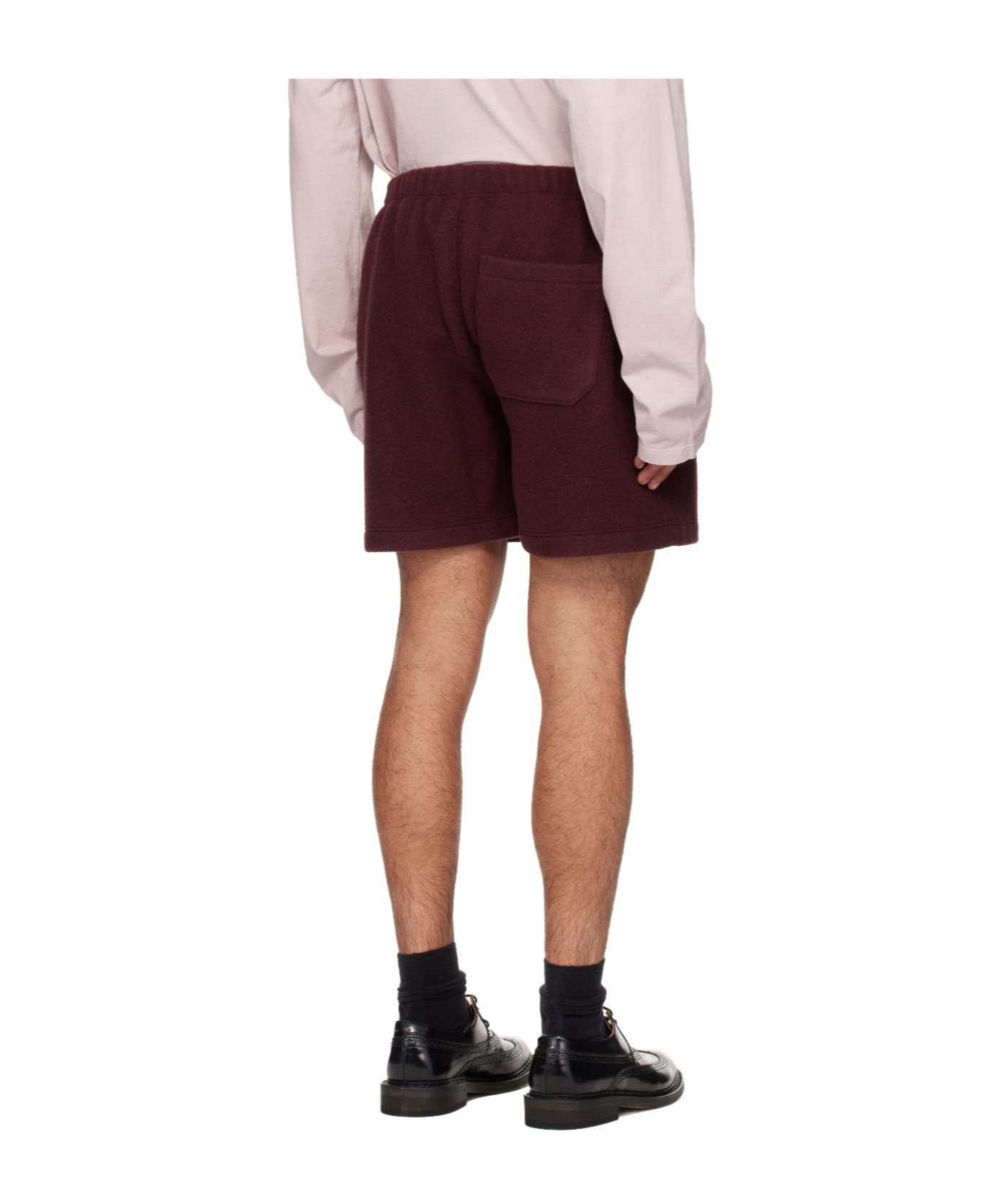 Rier Ssense Exclusive Burgundy Fleece Shorts In Burgundy
