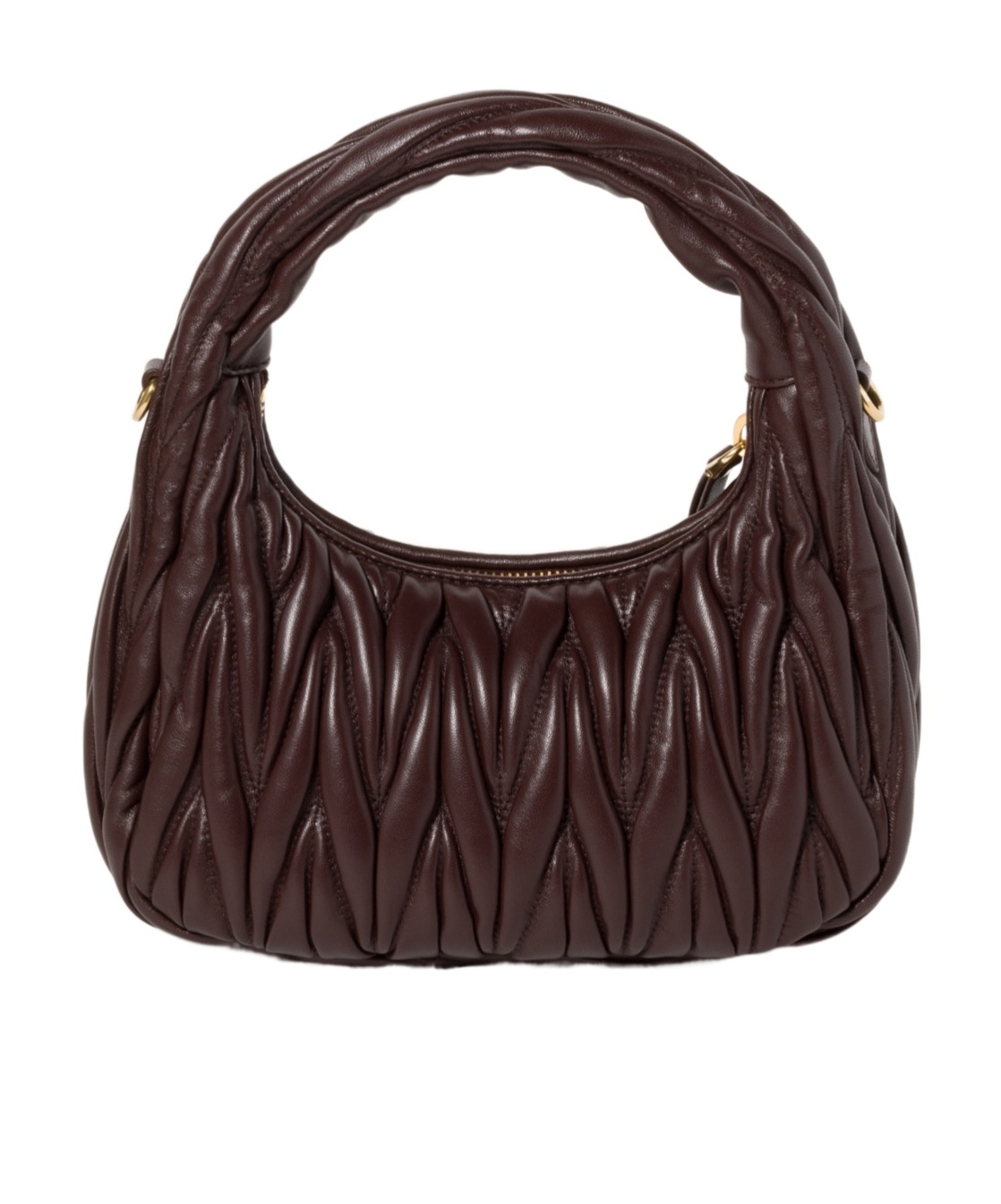 Miu Miu Wander Matelassé Nappa Leather Hobo Bag In Black