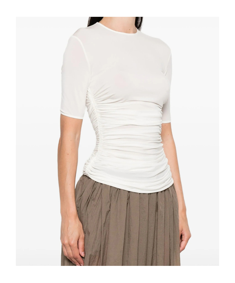 Alaïa Gather Detailed Jersey T-shirt In White