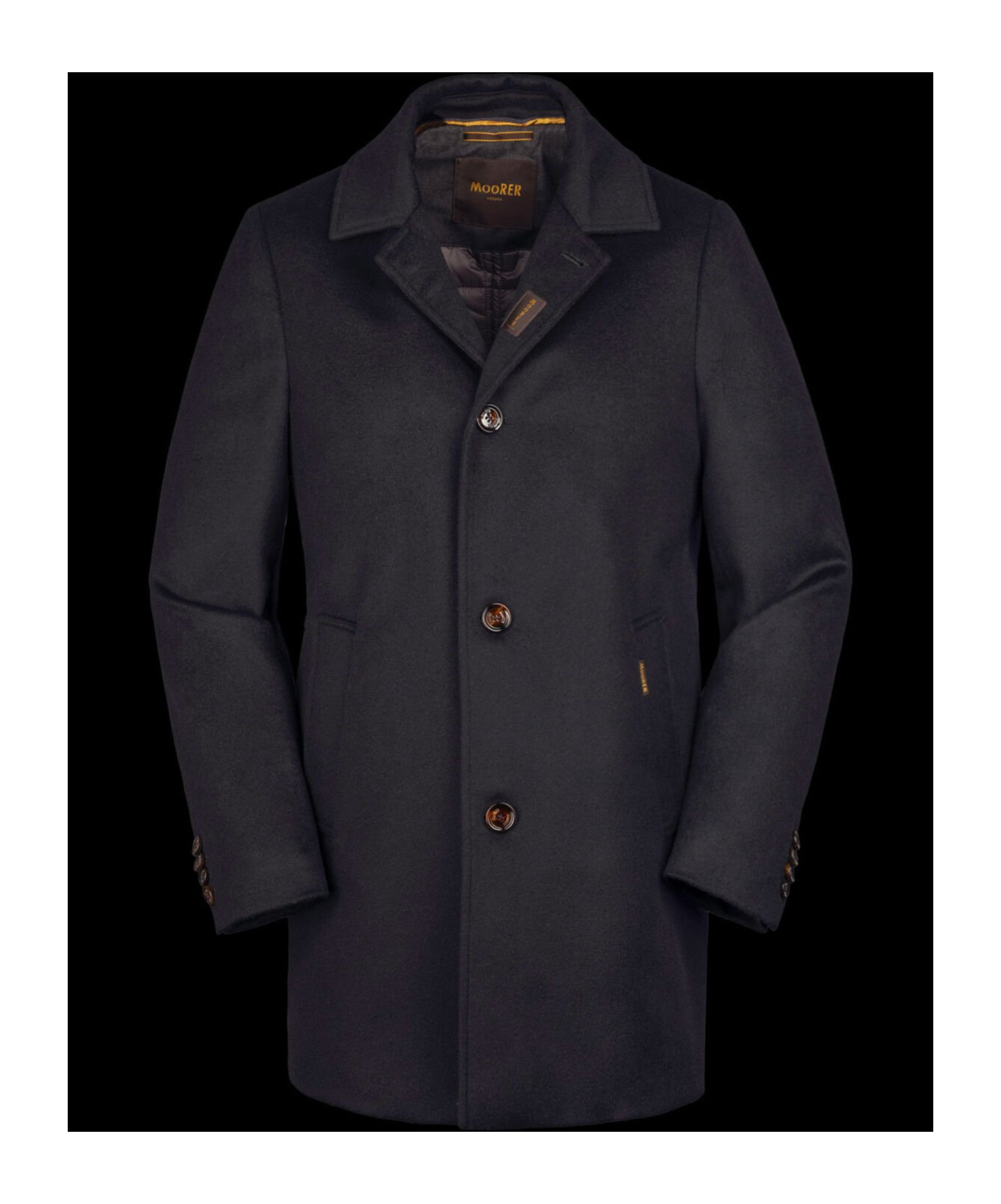 Moorer Layered Single-breasted Wool Coat In Black