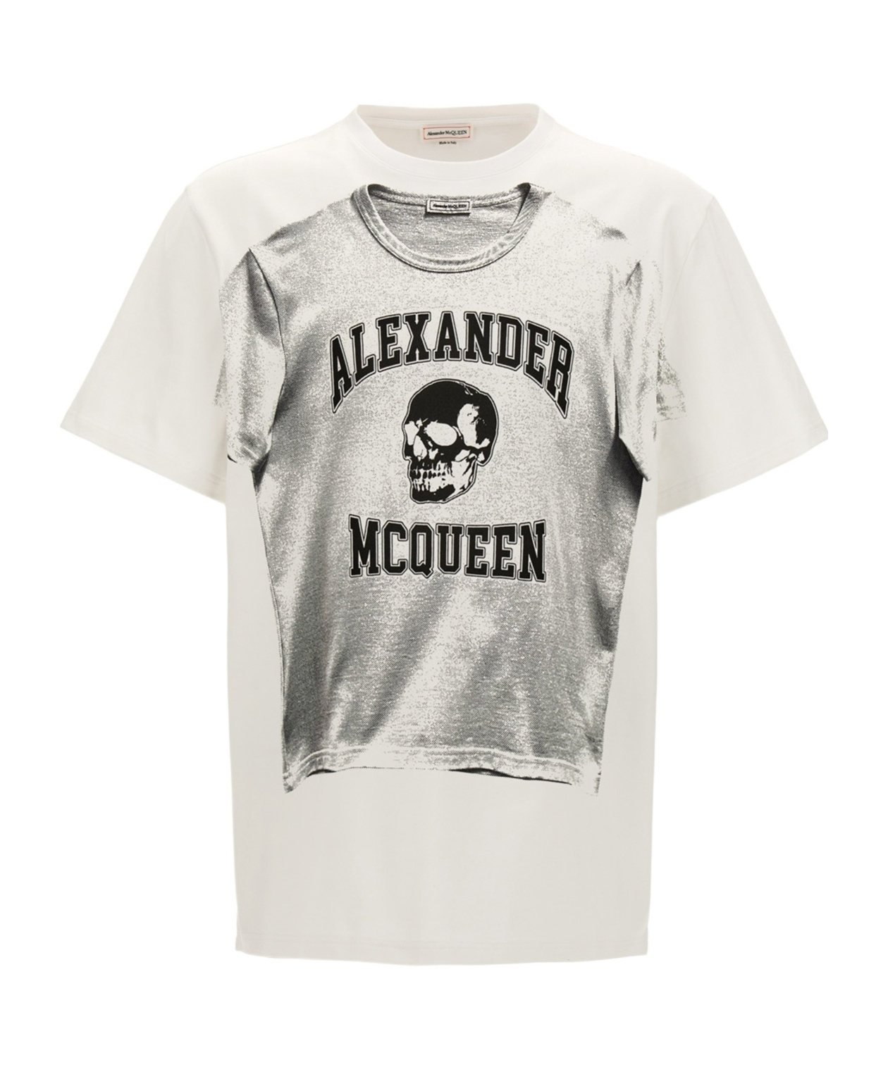 Alexander Mcqueen Printed Compact Cotton T-shirt In White