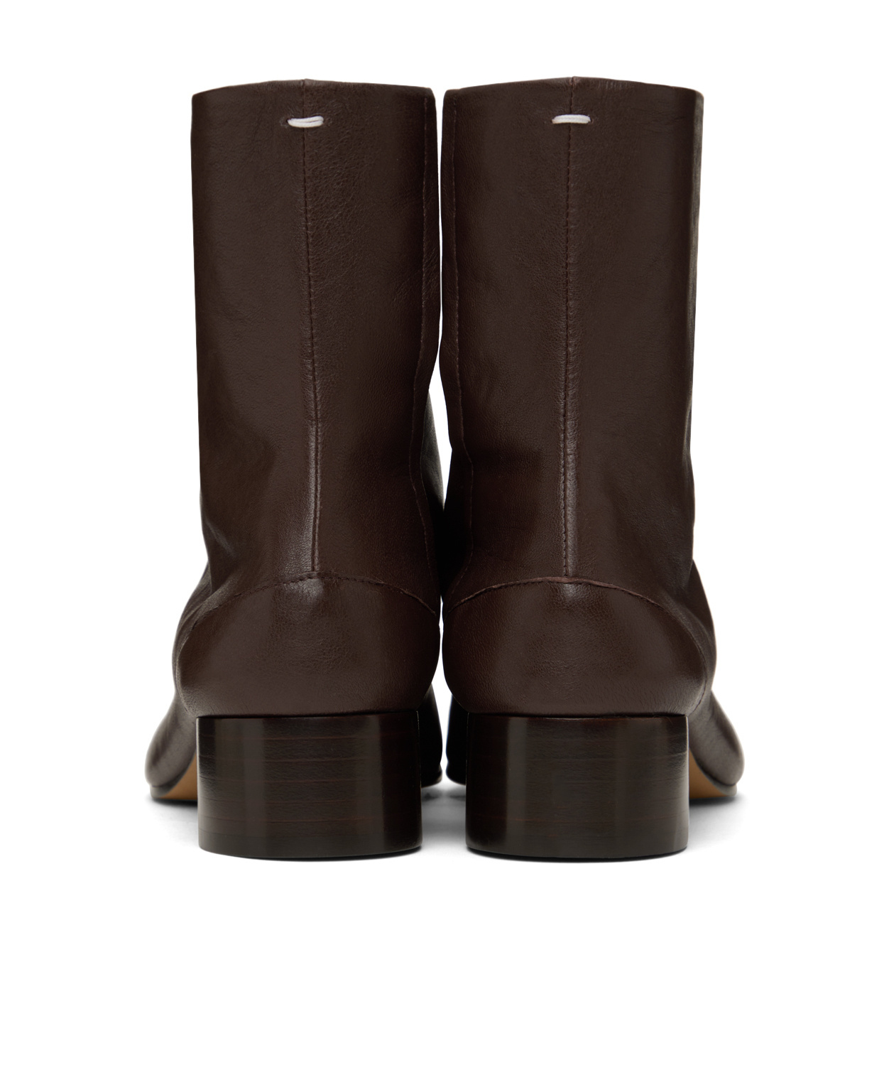 Maison Margiela Brown Tabi Ankle Boots In Black