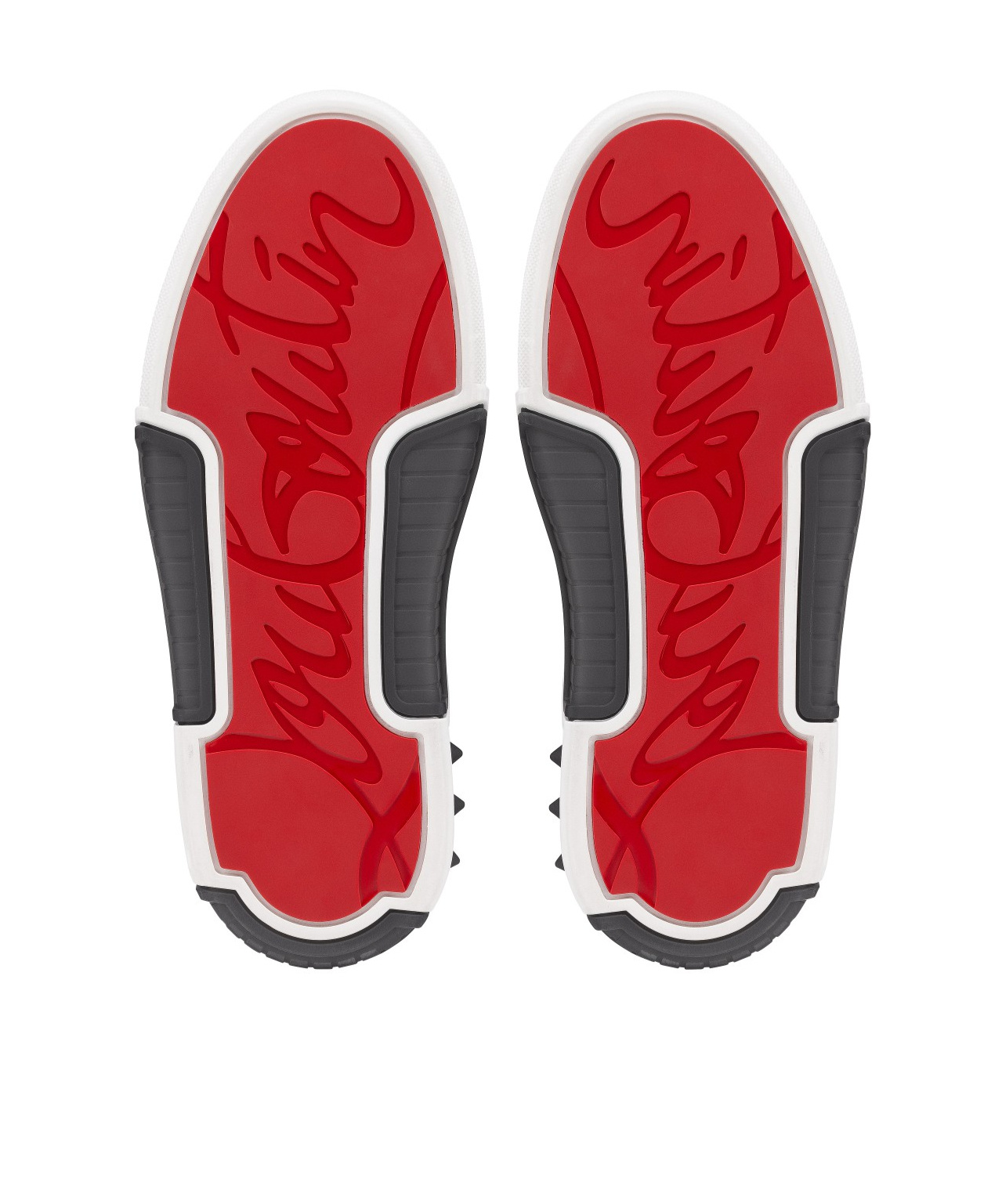 Christian Louboutin Low Top Sneakers With Signature Red Sole In White