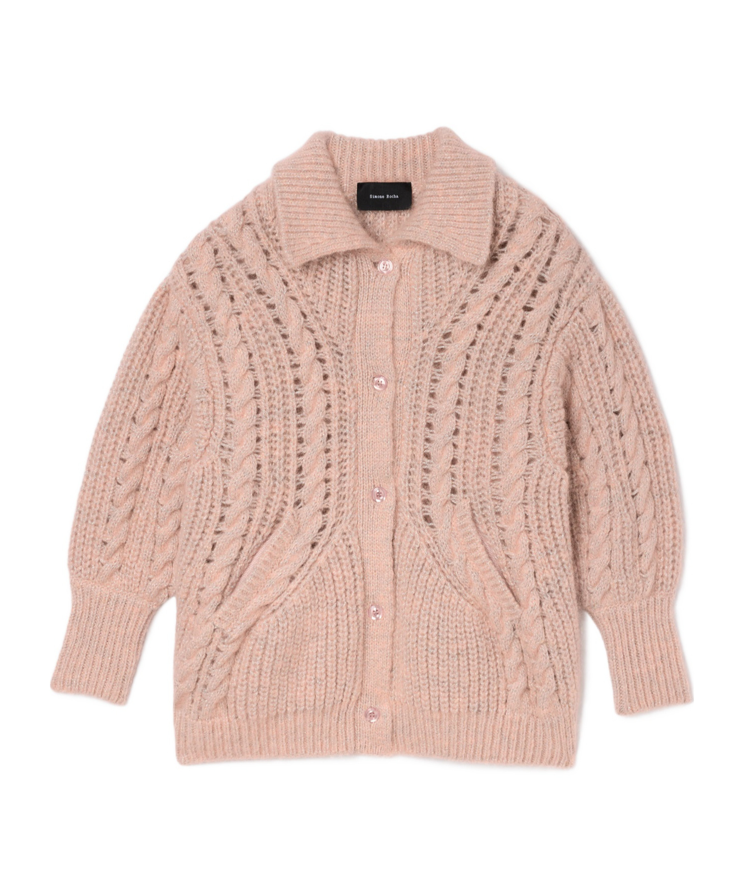 Simone Rocha Long-sleeved Knitted Cardigan In Multi