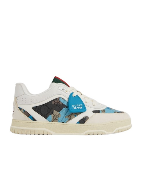 Gucci Gg Canvas Leather-trimmed Sneakers In White