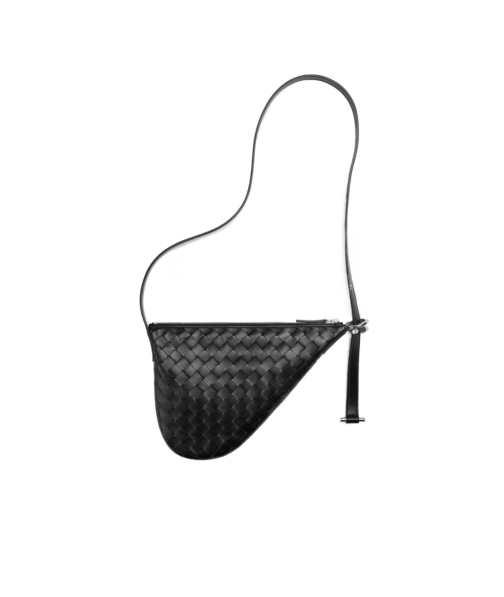 Bottega Veneta Small Virgule Crossbody Bag In Black