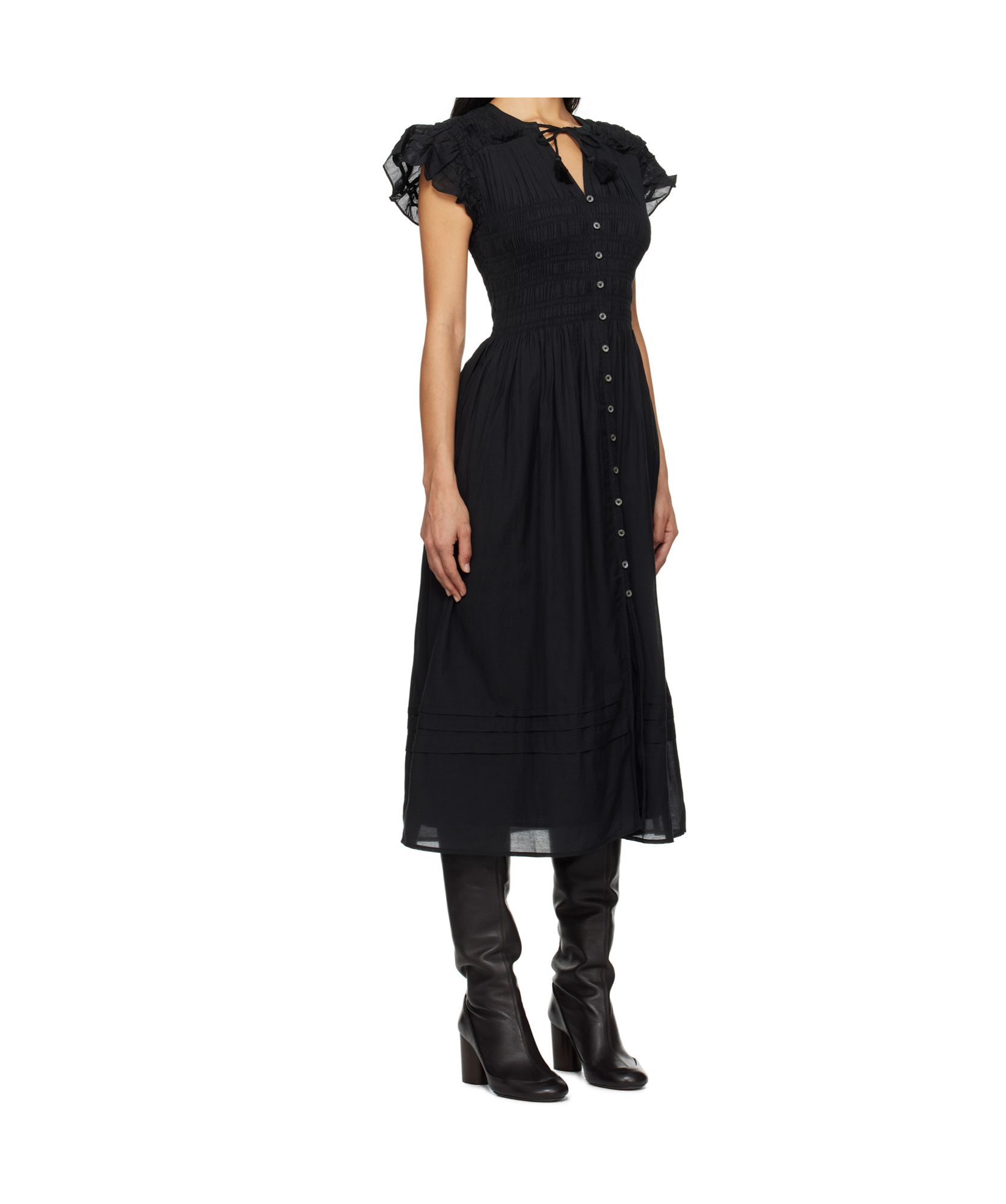 Sea Short Sleeve Dress In Black